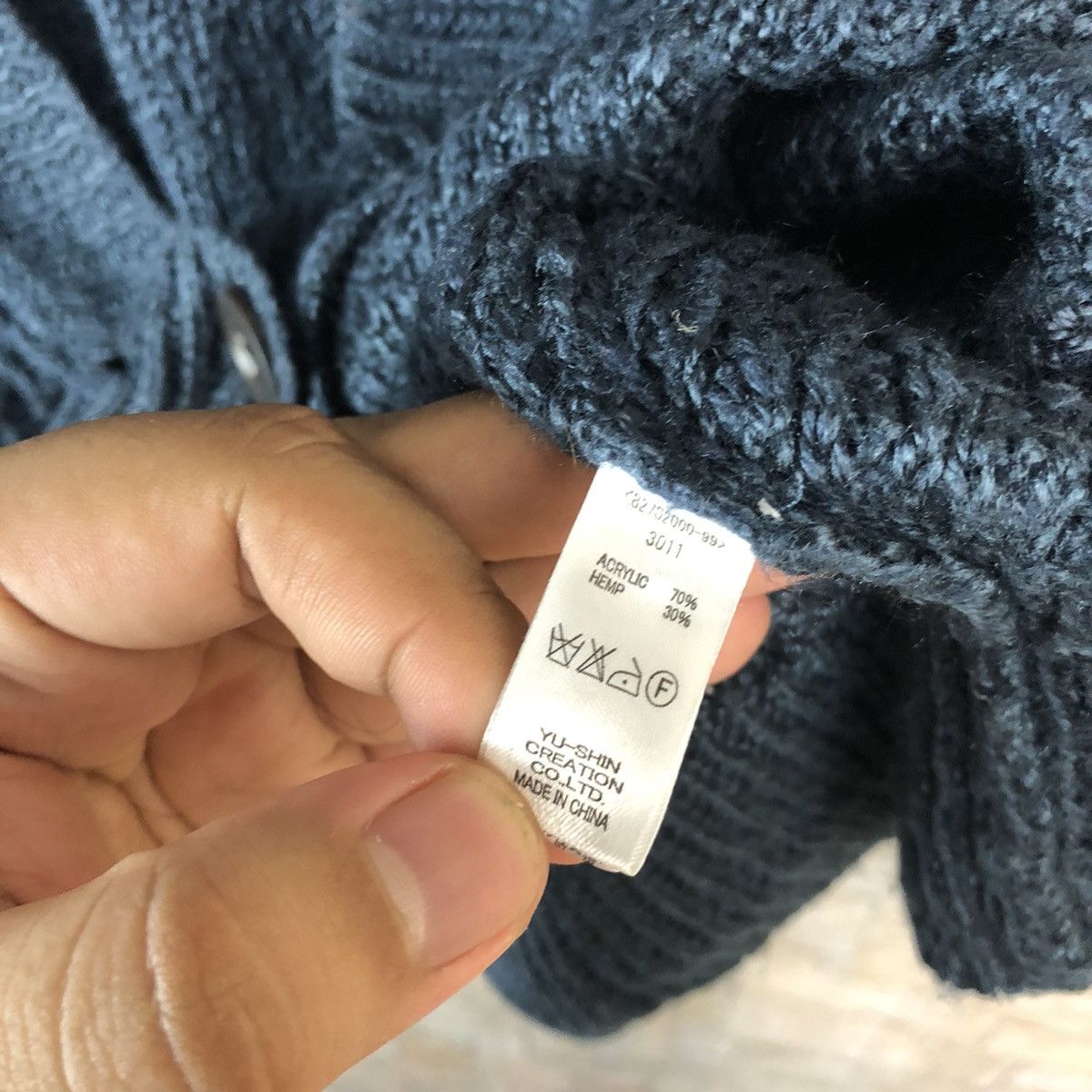 Homespun Knitwear × Japanese Brand Vevs Dark Blue Knitwear cardigan #A1087 Size L / US 10 / IT 46 - 10 Thumbnail