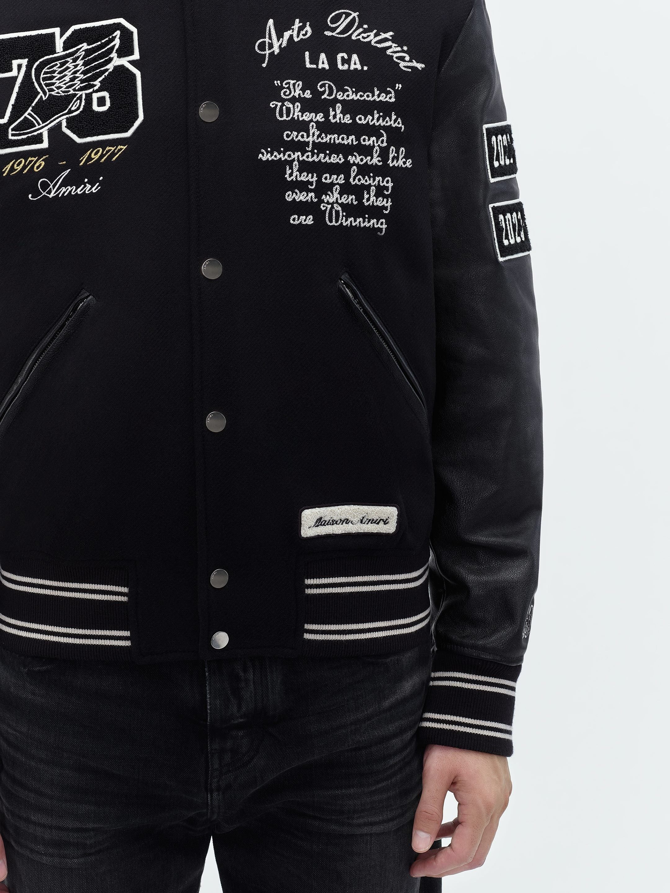 Amiri oc11z0225 Eagle Varsity Bomber Jacket in Black Size US XL / EU 56 / 4 - 7 Thumbnail