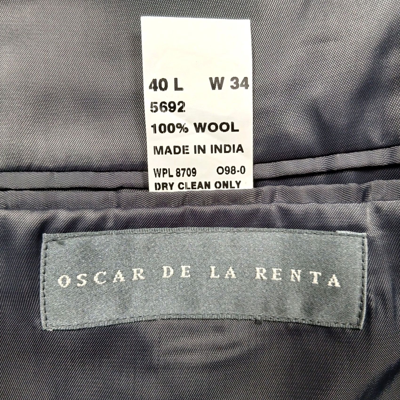 Oscar De La Renta Oscar de la Renta Blazer Men Wool Gray 40L Two Button Notch Lapel 2 Piece Suit Jacket Size 40R - 4 Thumbnail