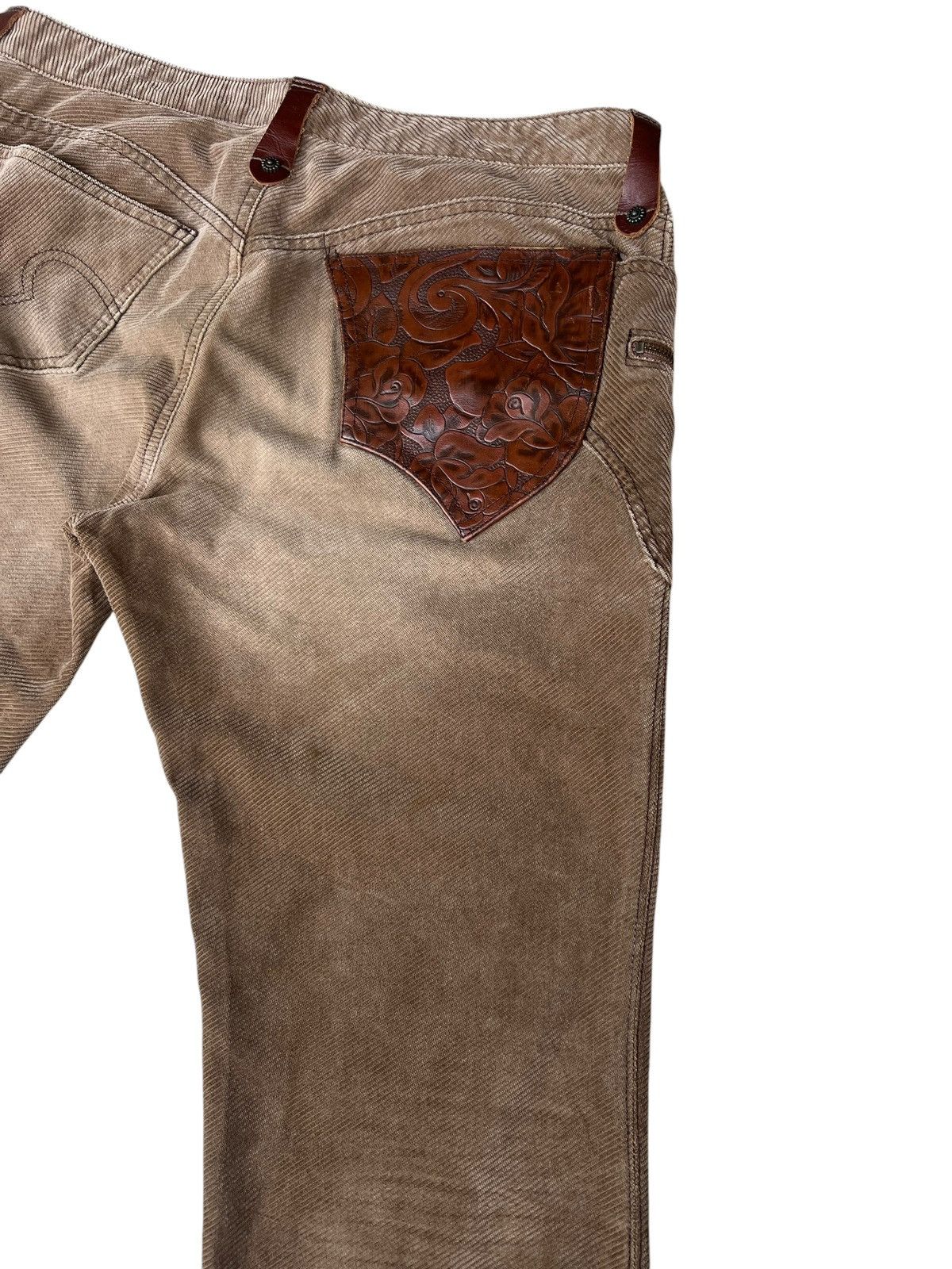Obelisk Vintage Obelisk Corduroy Leather Super Flare Stains Jeans Size US 32 / EU 48 - 13 Thumbnail