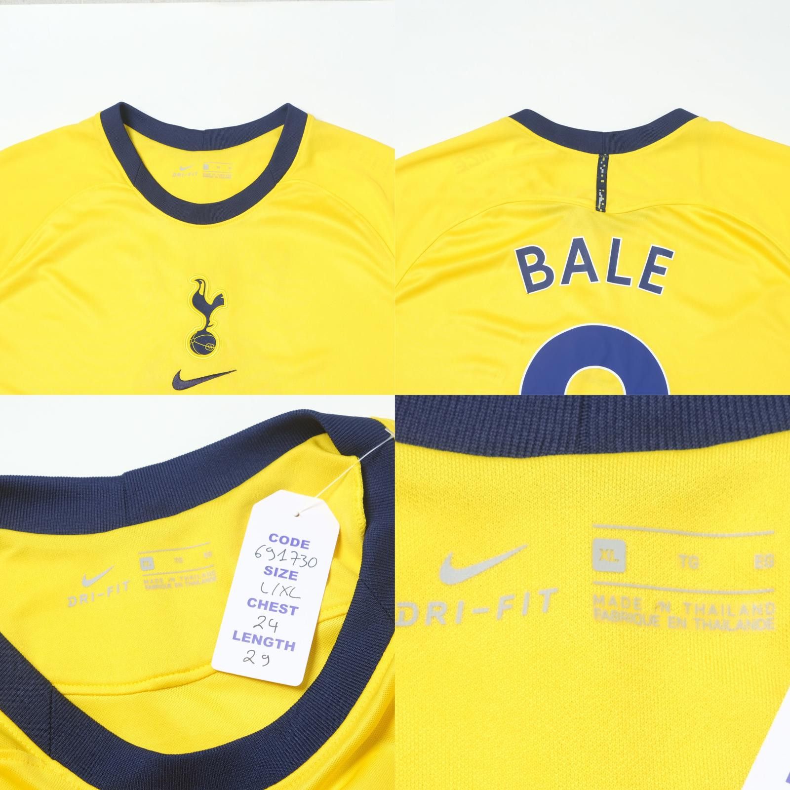 ウェア Tottenham Hotspur FC #3 Bale 2007-08 Tottenham Third L/S Shirt Bale #16 - 8/10 - (XXL)