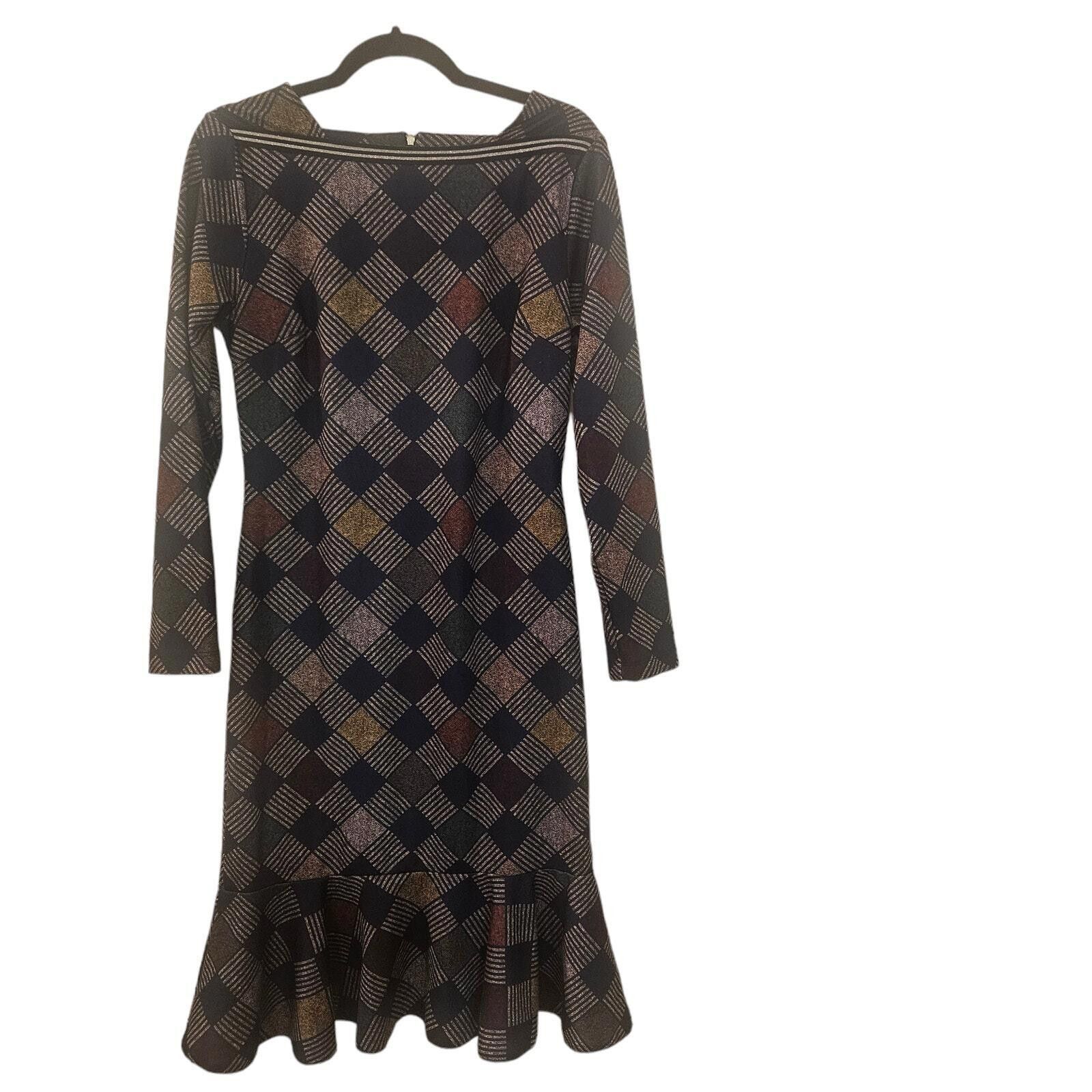 Venus Venus Plaid Peplum Hem Midi Dress Multicolor Size Medium Size M / US 6-8 / IT 42-44 - 1 Thumbnail