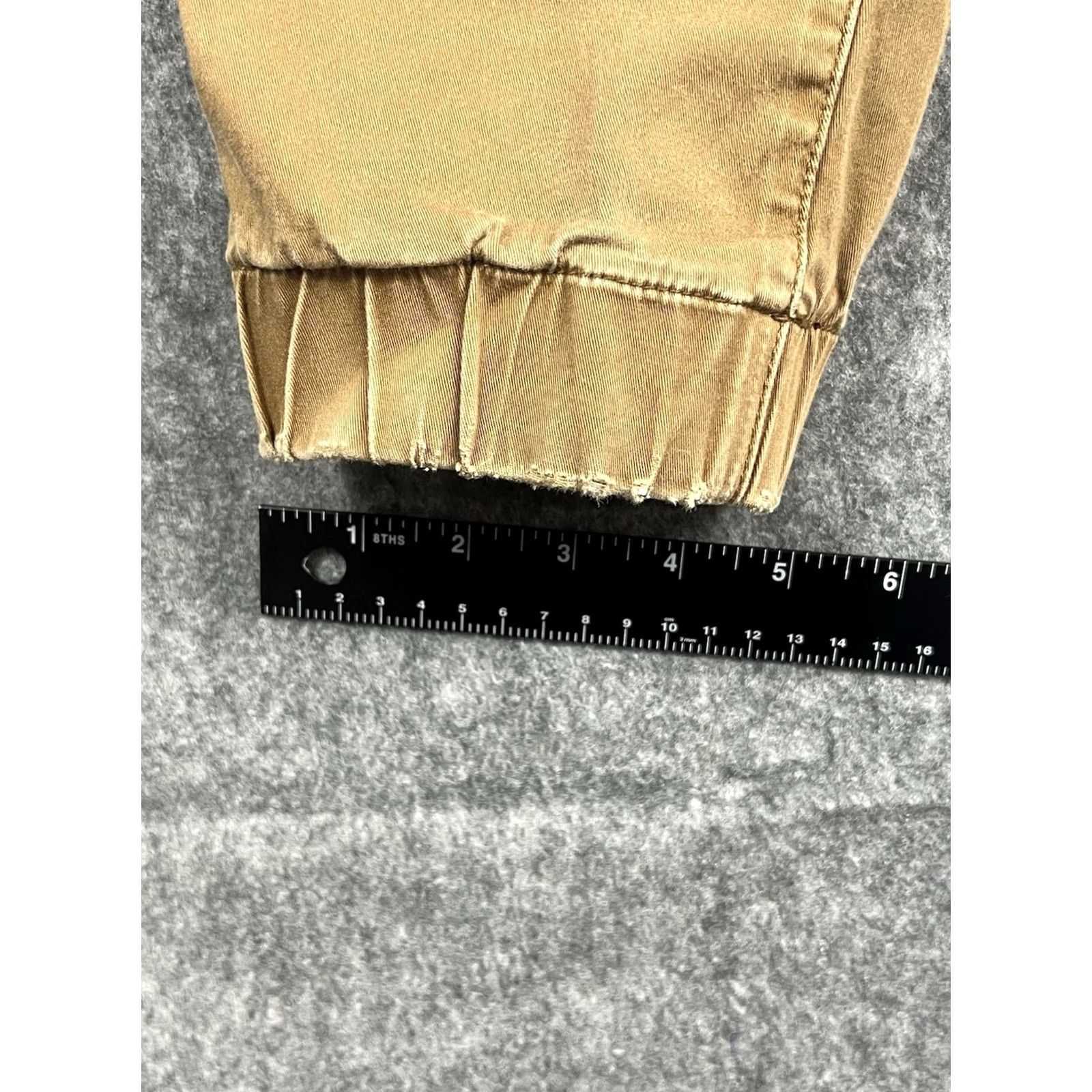 Denime Bullhead Denim Mens Khaki Jogger Pants Skinny 28in Inseam Elastic Waist Casual Mid Rise Regular Size M Brown Size US 31 - 4 Thumbnail