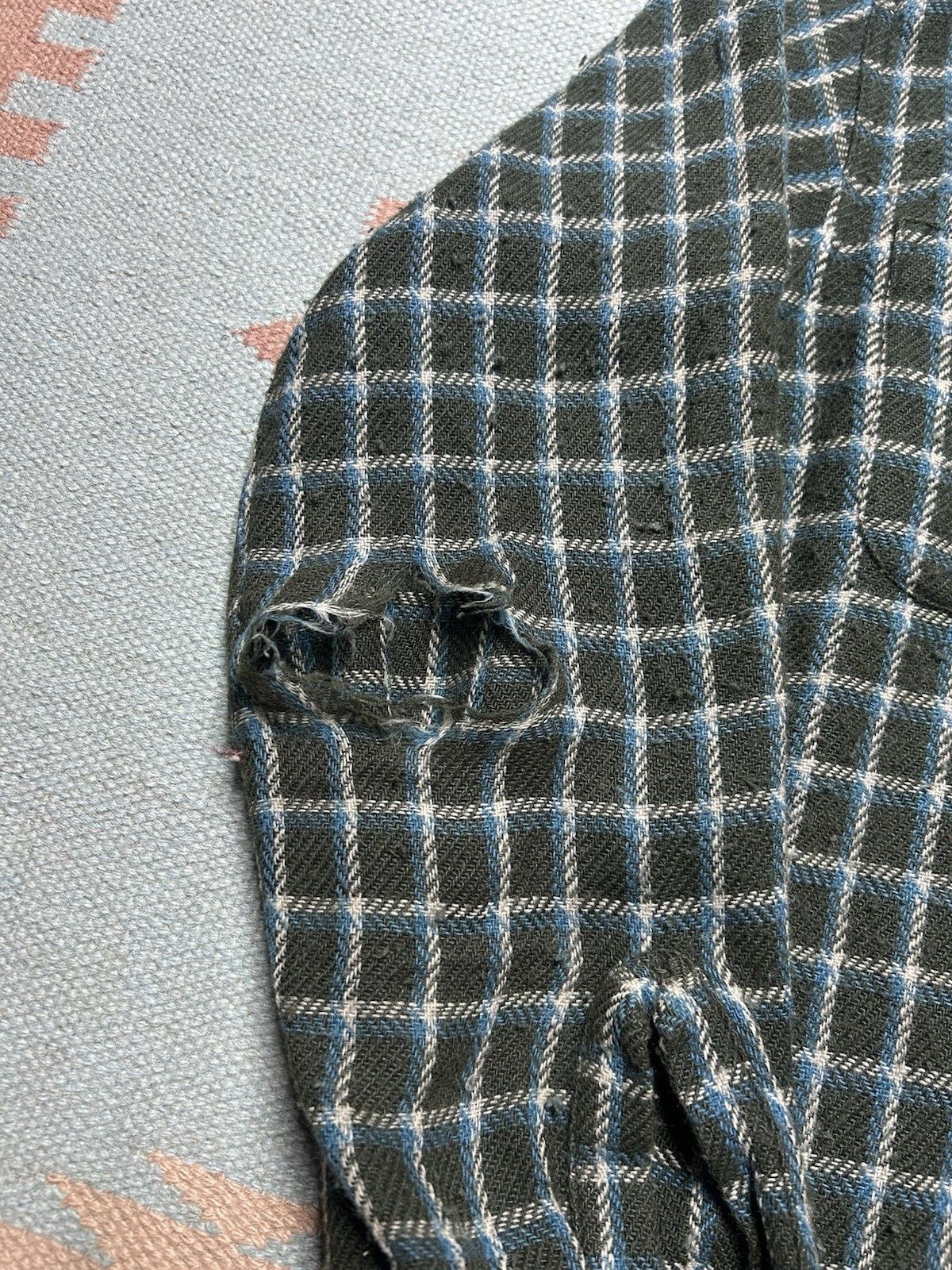 Vintage 1950s wool blend loop collar shirt distressed van heusen M Size US M / EU 48-50 / 2 - 2 Thumbnail