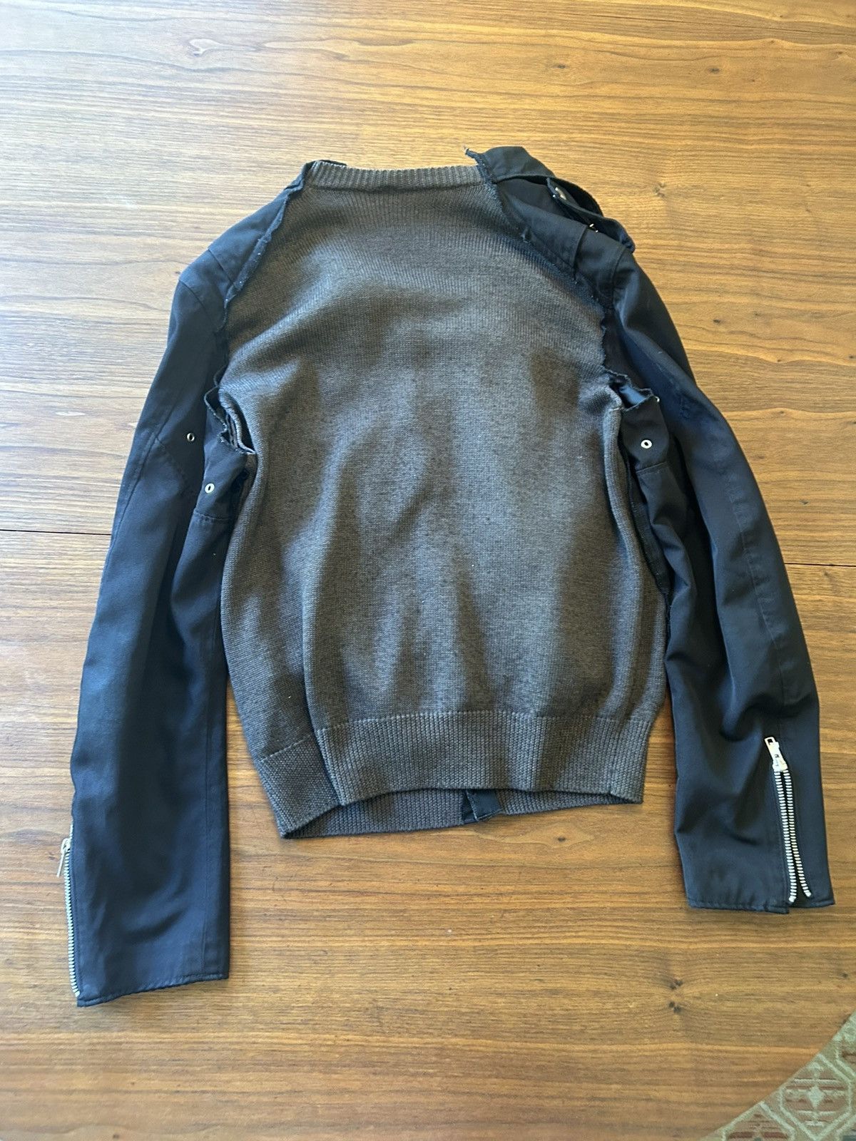 Comme des Garcons COMME DES GARÇON A/W 2013 Hybrid Knit Docking Rider jacket Size US M / EU 48-50 / 2 - 2 Thumbnail