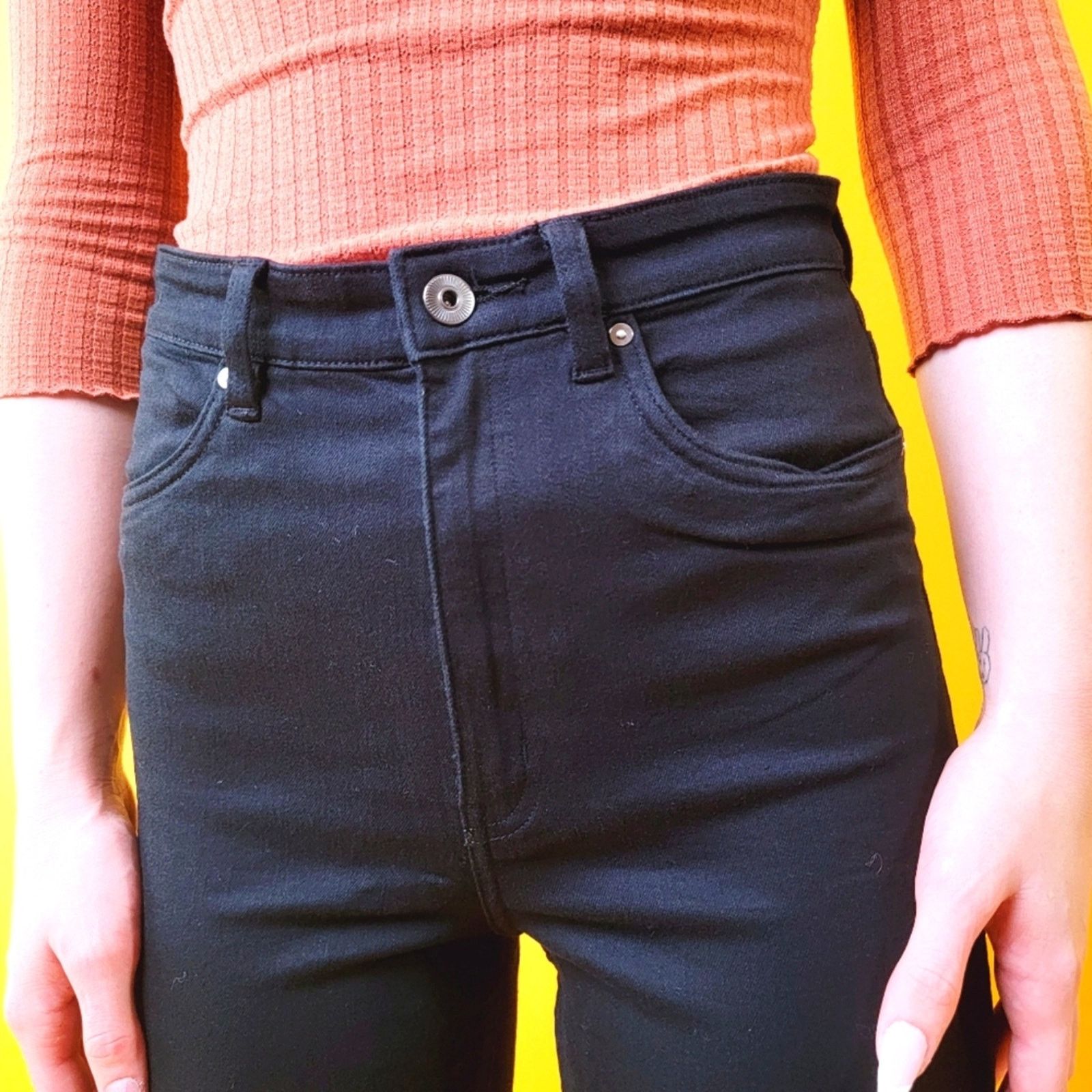 H&M H&M Black High-Waisted Skinny Jeans - 6 Size 29" - 6 Thumbnail