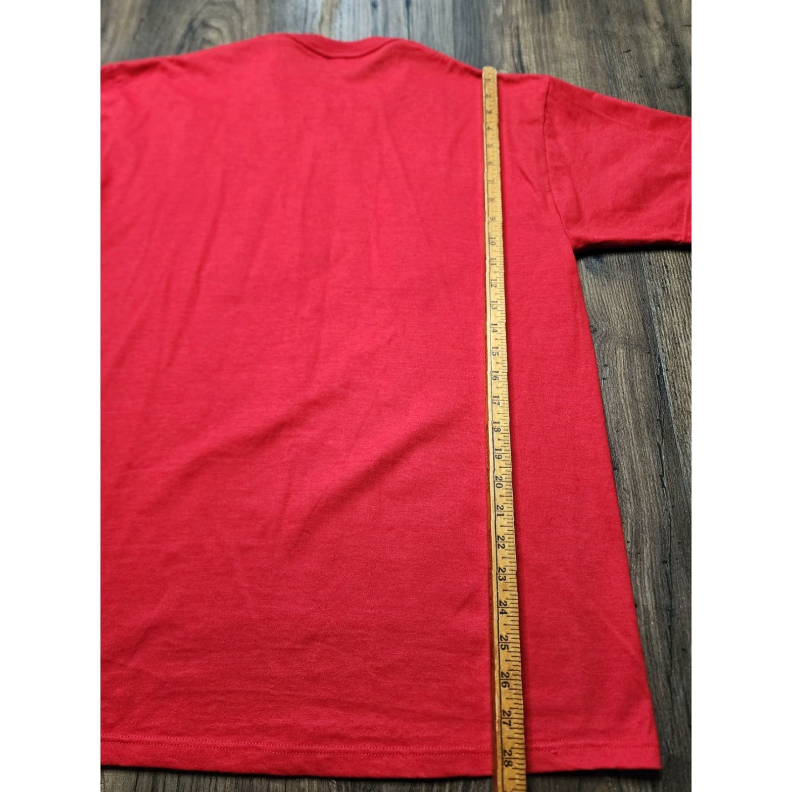 Jerzees VINTAGE Jerzees Christmas Tree Patchwork Puff Paint T-Shirt Adult Large Red Mens Size US L / EU 52-54 / 3 - 2 Thumbnail