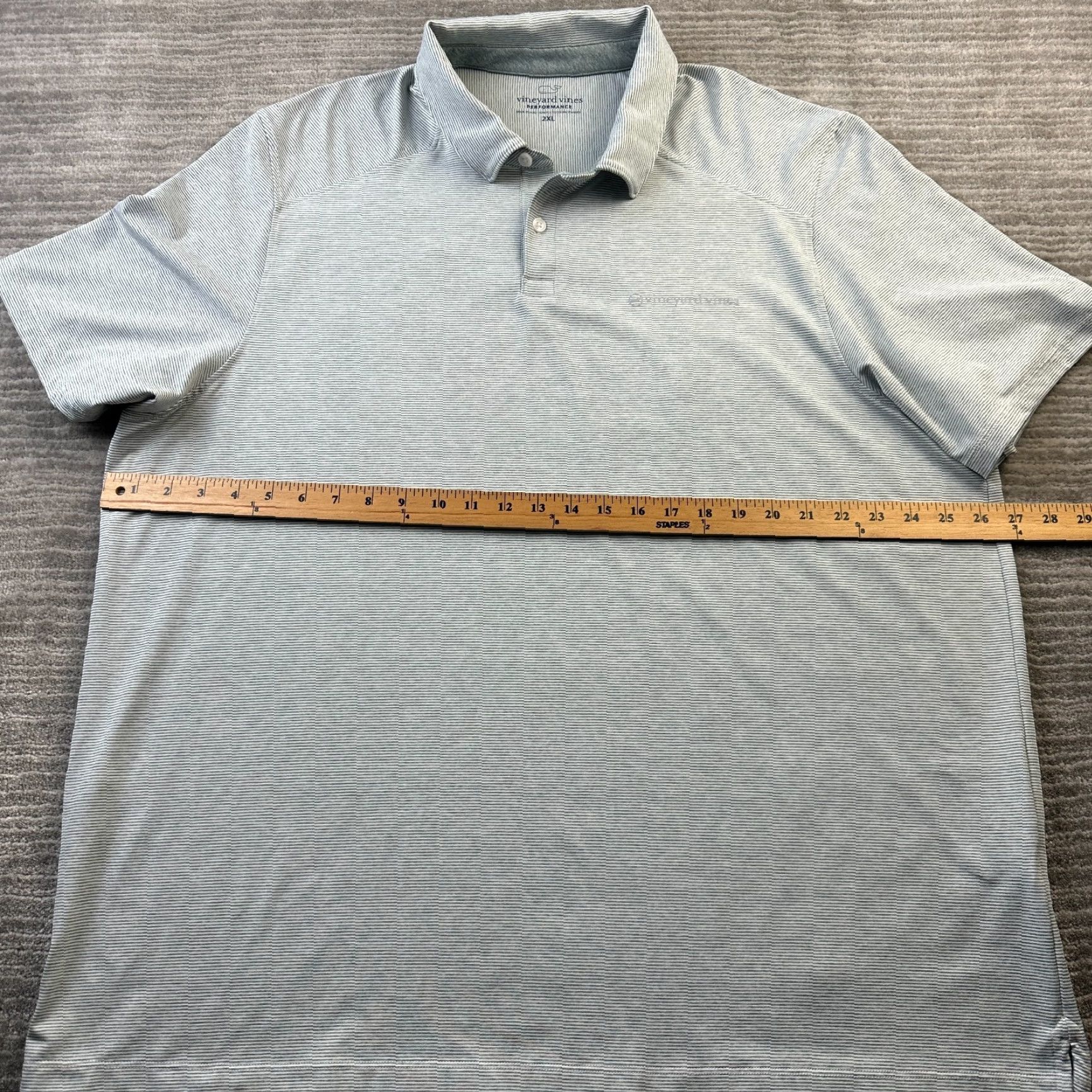 Vineyard Vines Vineyard Vines Polo Shirt Mens 2XL Gray Stripe Performance Stretch Short Sleeve Golf Casual Formal Size US XXL / EU 58 / 5 - 7 Thumbnail