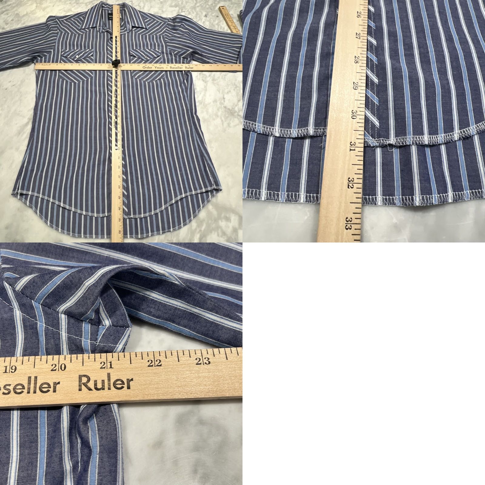 Wrangler VINTAGE Wrangler Western Pearl Snap Shirt Men M Stripes Long Sleeves Made USA Size US M / EU 48-50 / 2 - 9 Thumbnail