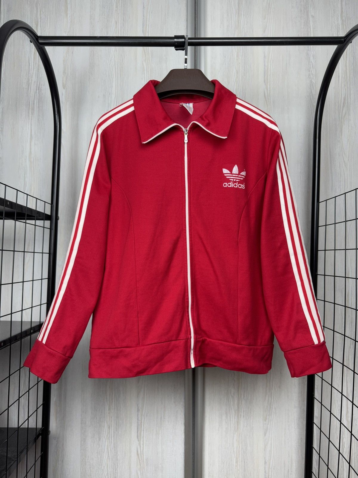 Adidas Adidas Originals Vintage 80s Red Track Suit Jacket Pants Size US L / EU 52-54 / 3 - 12 Thumbnail