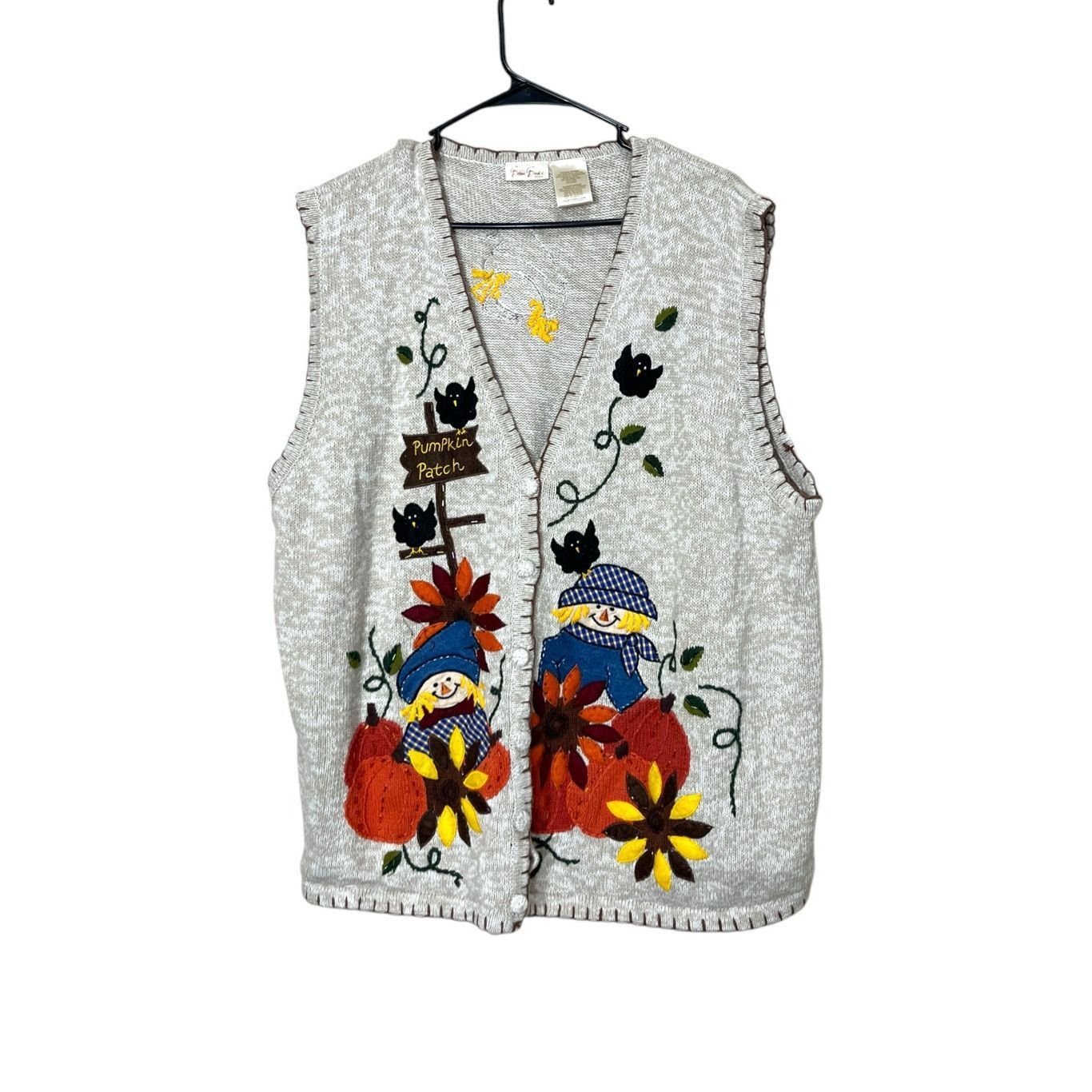 Other Vintage 1990s Bobbie Brooks Festive Fall / Halloween Sweater Vest Size 26w Size XXL / US 16-18 / IT 52-54 - 1 Thumbnail