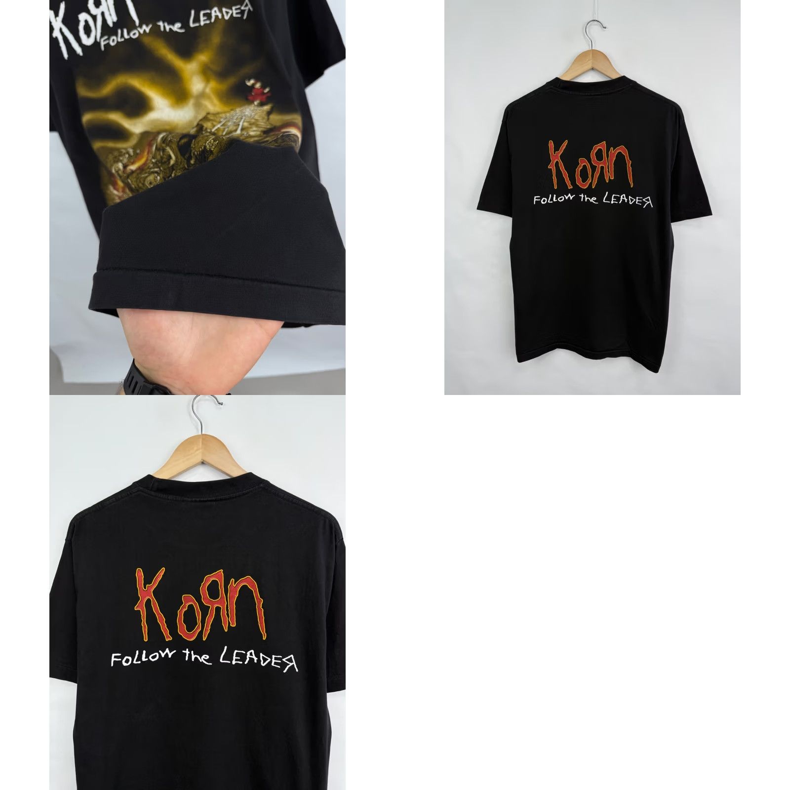 Vintage VINTAGE Korn Rock Band T-Shirt M Black 90s Mens Shirt Short Sleeve Vintage 90s Theme Concert Size US M / EU 48-50 / 2 - 8 Thumbnail
