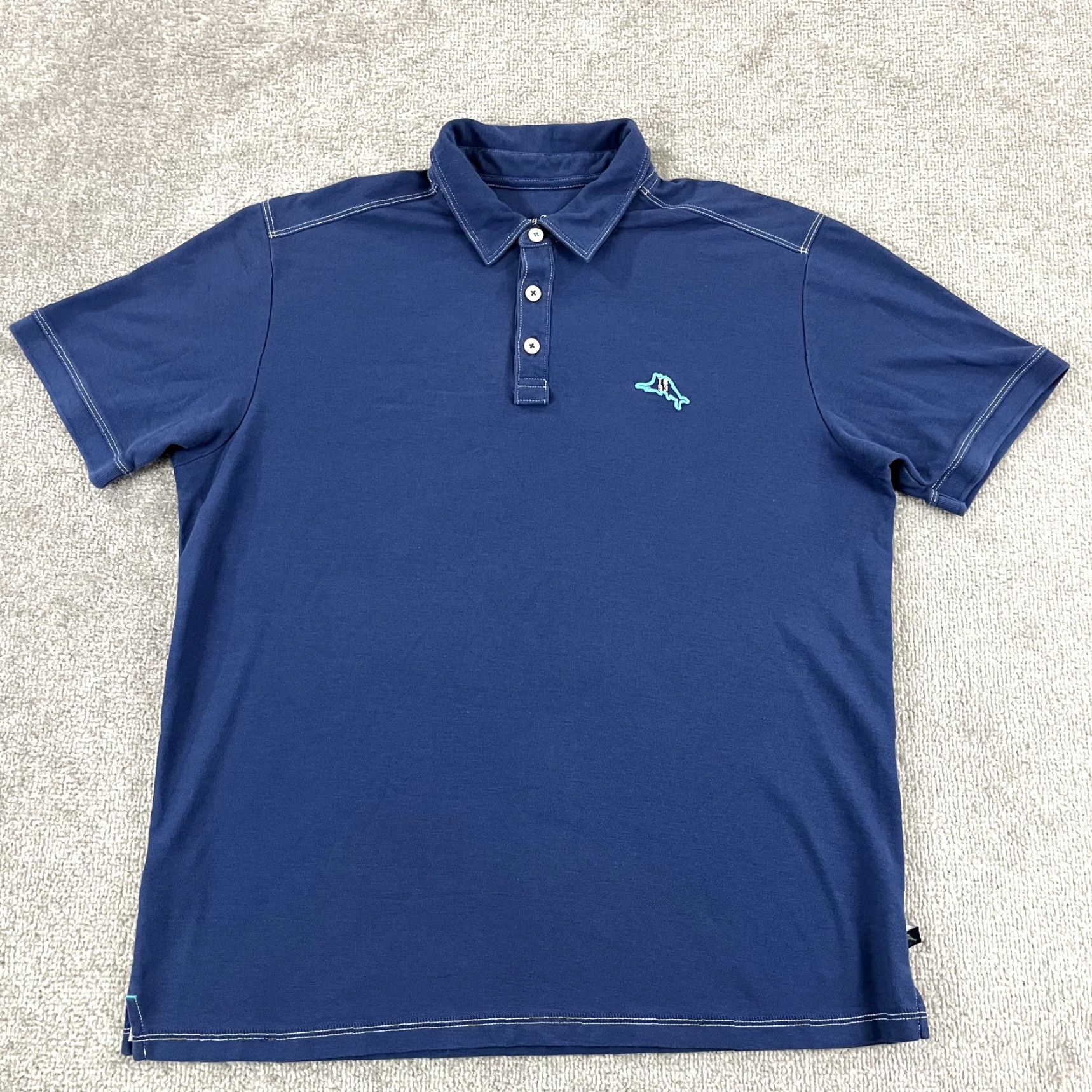 Tommy Bahama TOMMY BAHAMA Polo Shirt Mens Large Blue ISLAND ZONE Performance Collared Shirt Size US L / EU 52-54 / 3 - 3 Thumbnail
