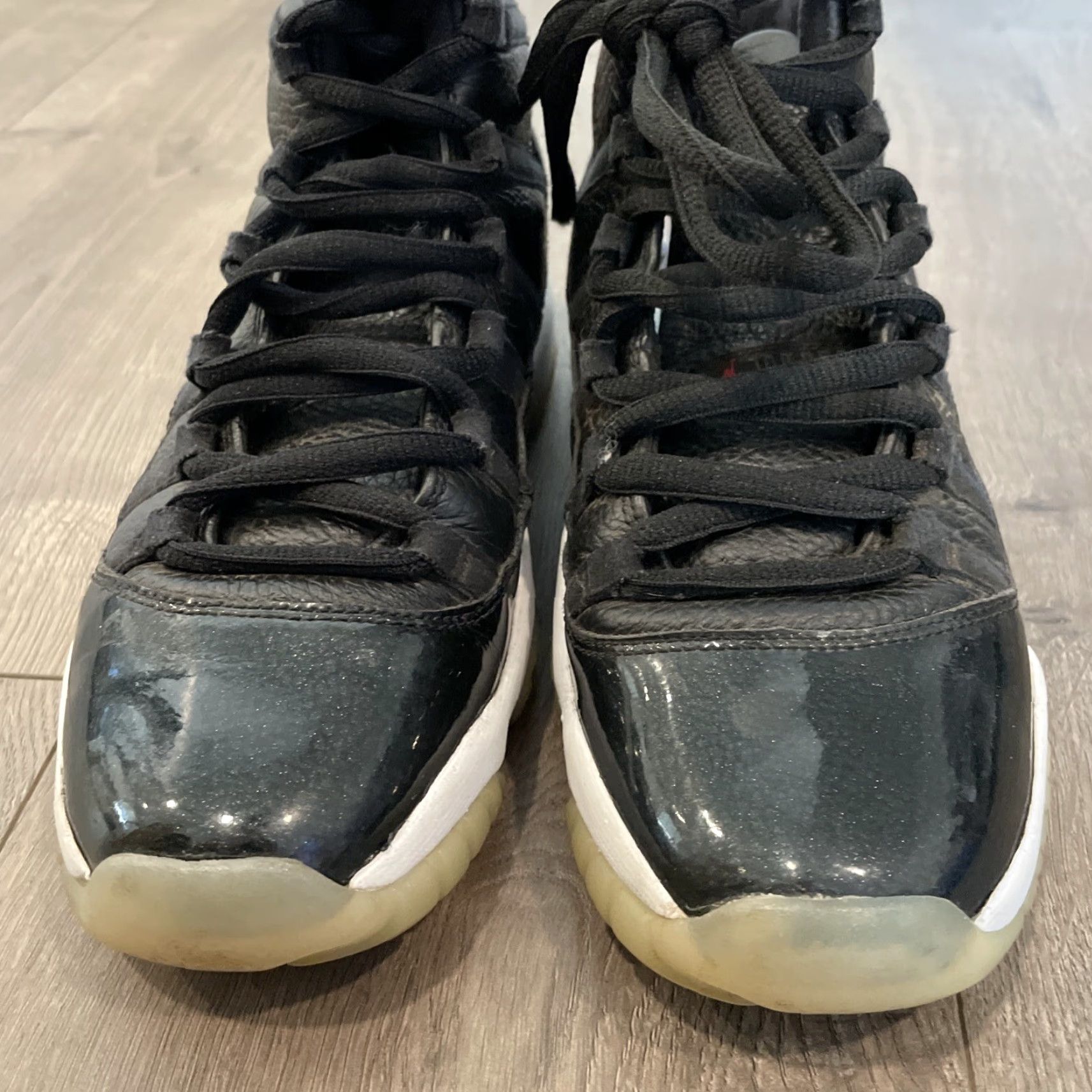 Jordan Brand NIKE AIR JORDAN 11 RETRO "72-10" SNEAKERS MEN'S BLACK SIZE 6Y Size US 6 / EU 39 - 2 Thumbnail