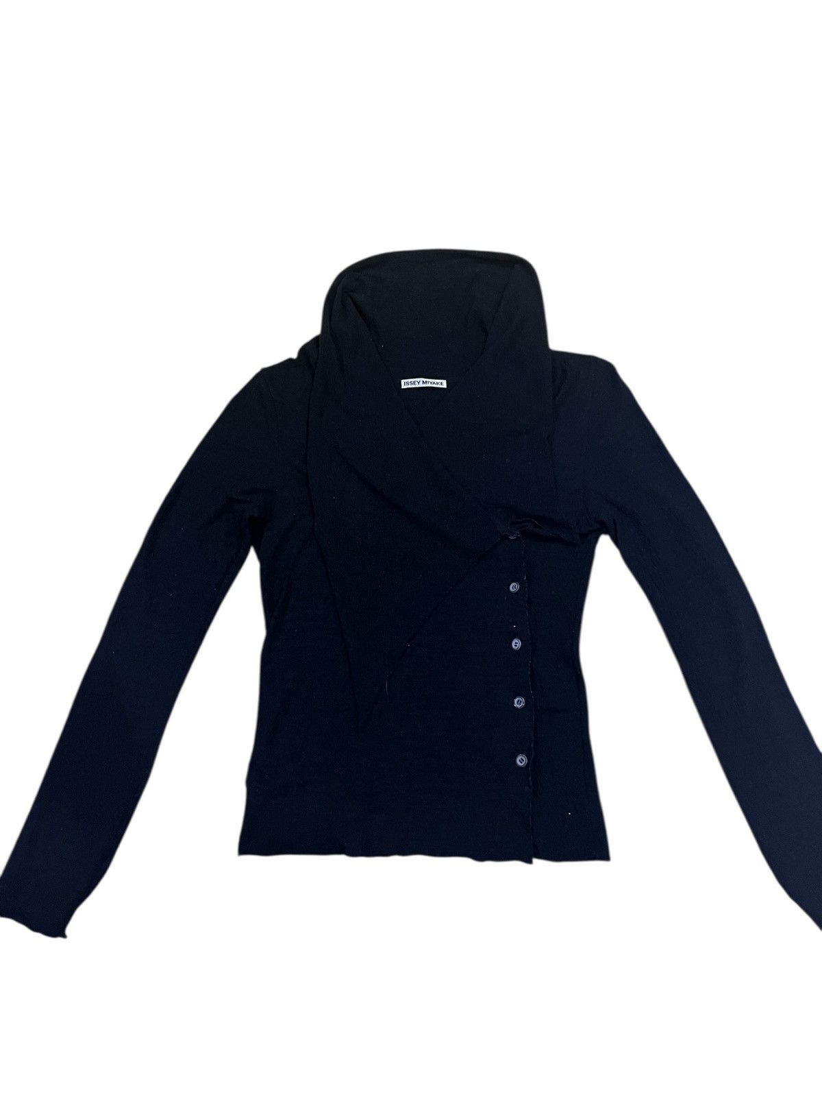 Issey Miyake ISSEY MIYAKE BUTTON UP LONG SLEEVE BLOUSE BLACK Size S / US 4 / IT 40 - 4 Thumbnail