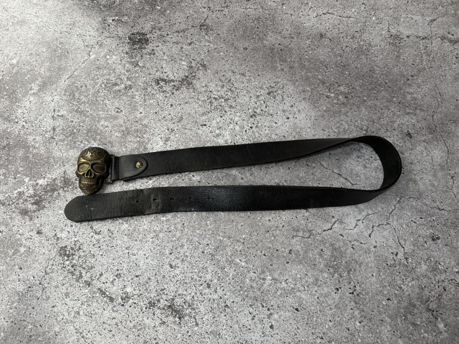 Japanese Brand × Vintage Skull Black Leather Mexico Belt Vintage Size ONE SIZE - 4 Thumbnail