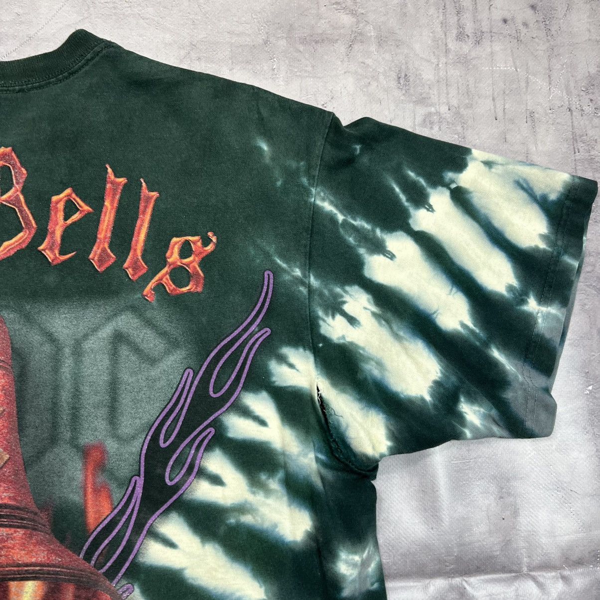 AC/DC Rare! Ac/Dc Liquid Blue Hells Bells Overprint Tee 00s Vtg Size US L / EU 52-54 / 3 - 13 Thumbnail