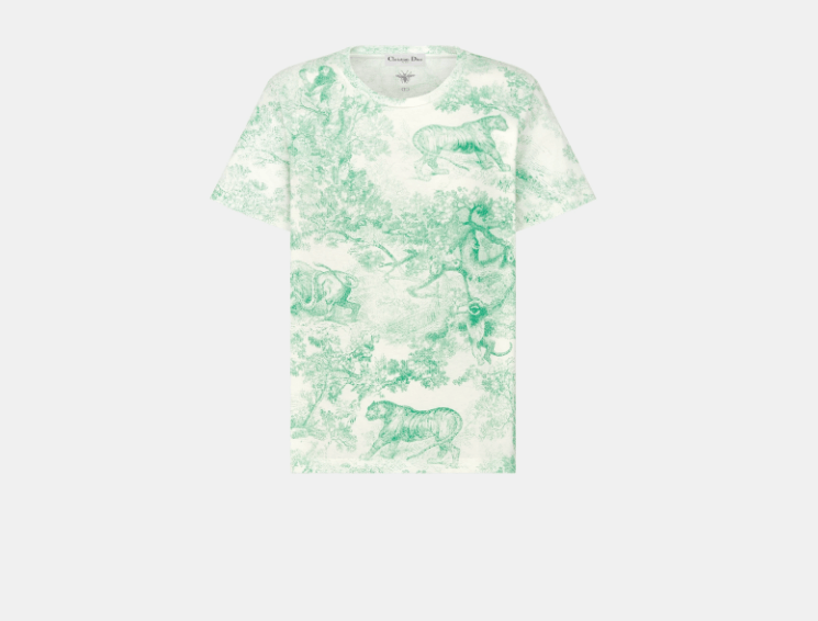 Dior o1w1db10925 443T09 Dioriviera T-Shirt in White/Aquamarina Size XS / US 0-2 / IT 36-38 - 1 Thumbnail