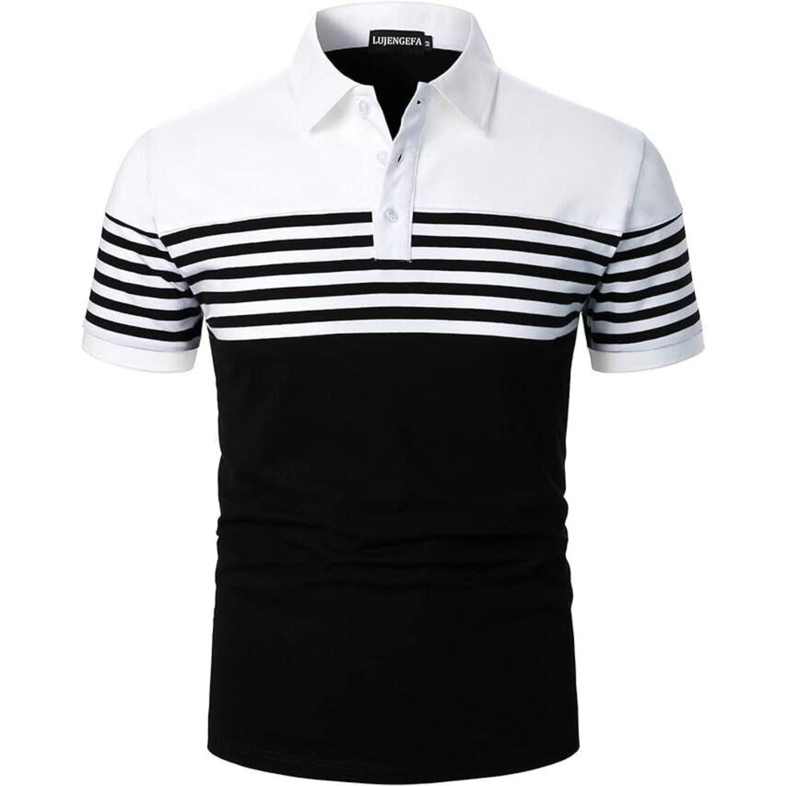 Other 2XL Men's Polo Shirt Short Sleeve Striped Casual Slim Fit Size US XXL / EU 58 / 5 - 1 Thumbnail
