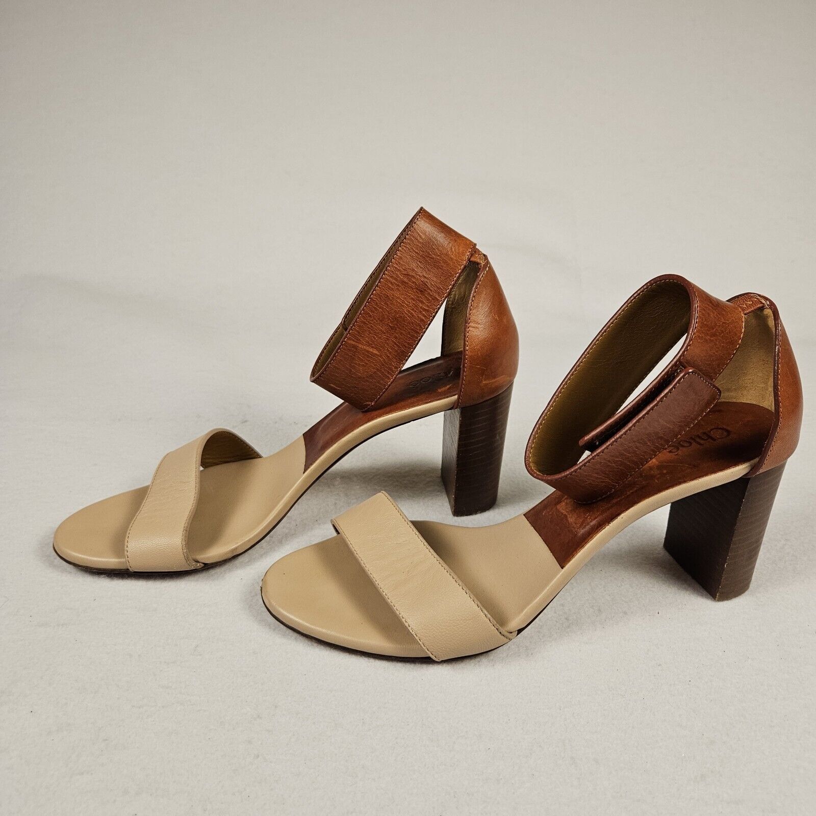 Chloe Chloe Gala Sandals Block Heels Open Toe Ankle Strap Leather Size US 6.5 / IT 36.5 - 2 Thumbnail