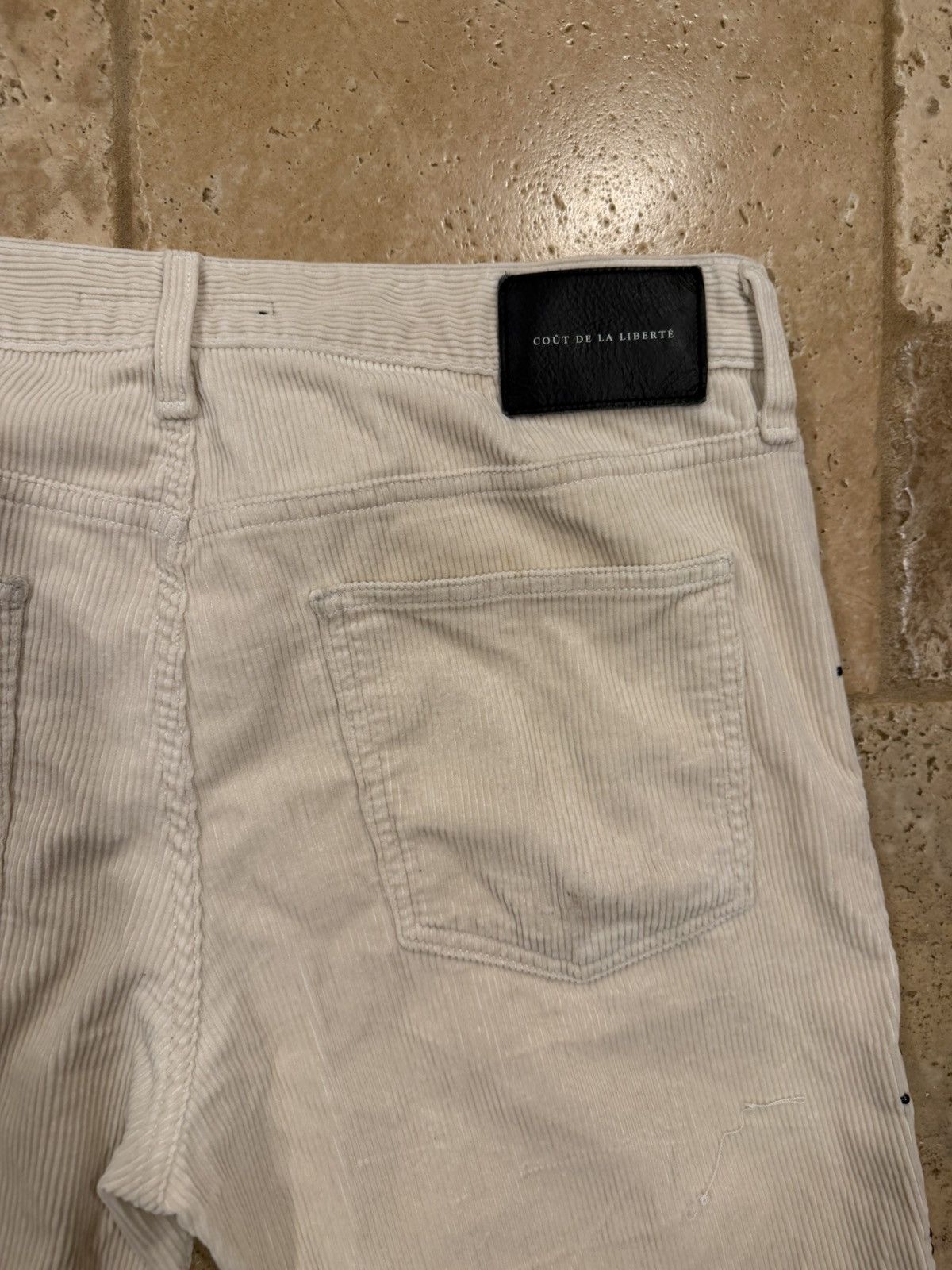 Cout de la Liberte Coût De La Liberté Jimmy-Star Studs Cord Flare Ivory Pants Size US 34 / EU 50 - 12 Thumbnail