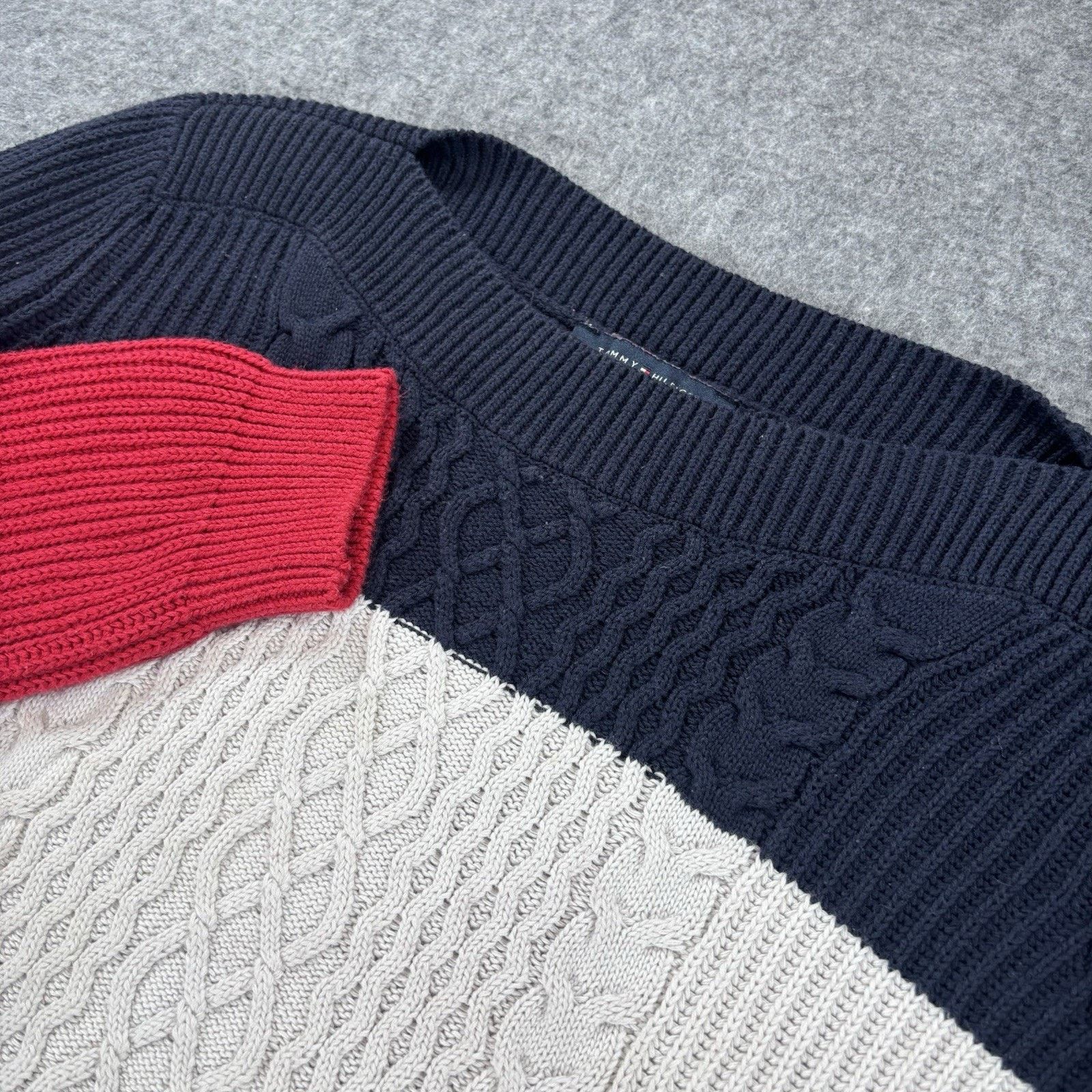 Tommy Hilfiger Tommy Hilfiger Sweater Women XL Cable Knit Colorblock Cotton Size XL / US 12-14 / IT 48-50 - 2 Thumbnail