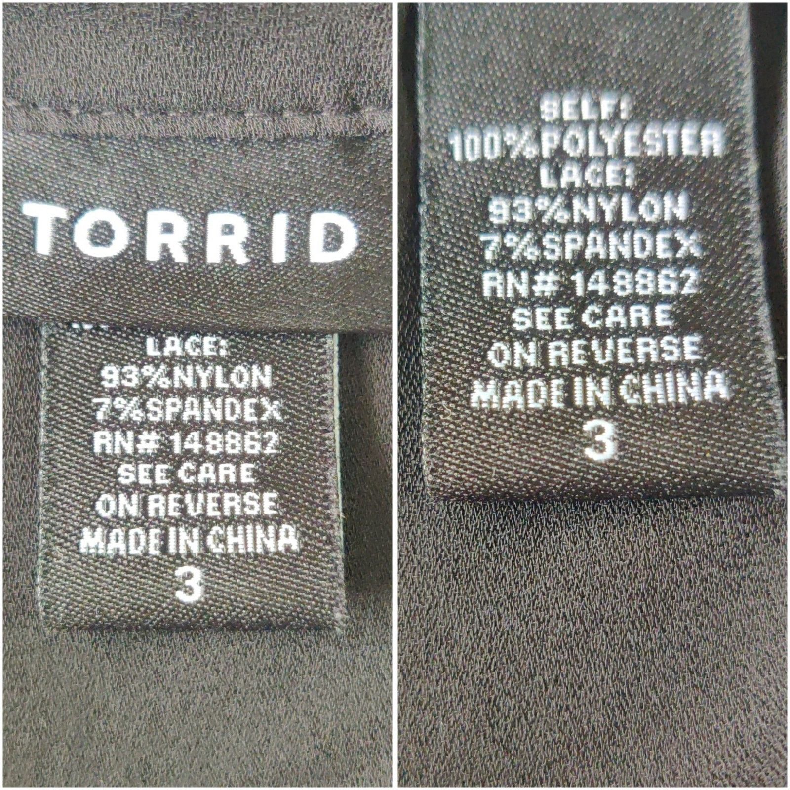 Torrid Torrid Georgette lace trimmed mock neck keyhole blouse sz 3 Size 3XL / US 20-22 - 9 Thumbnail