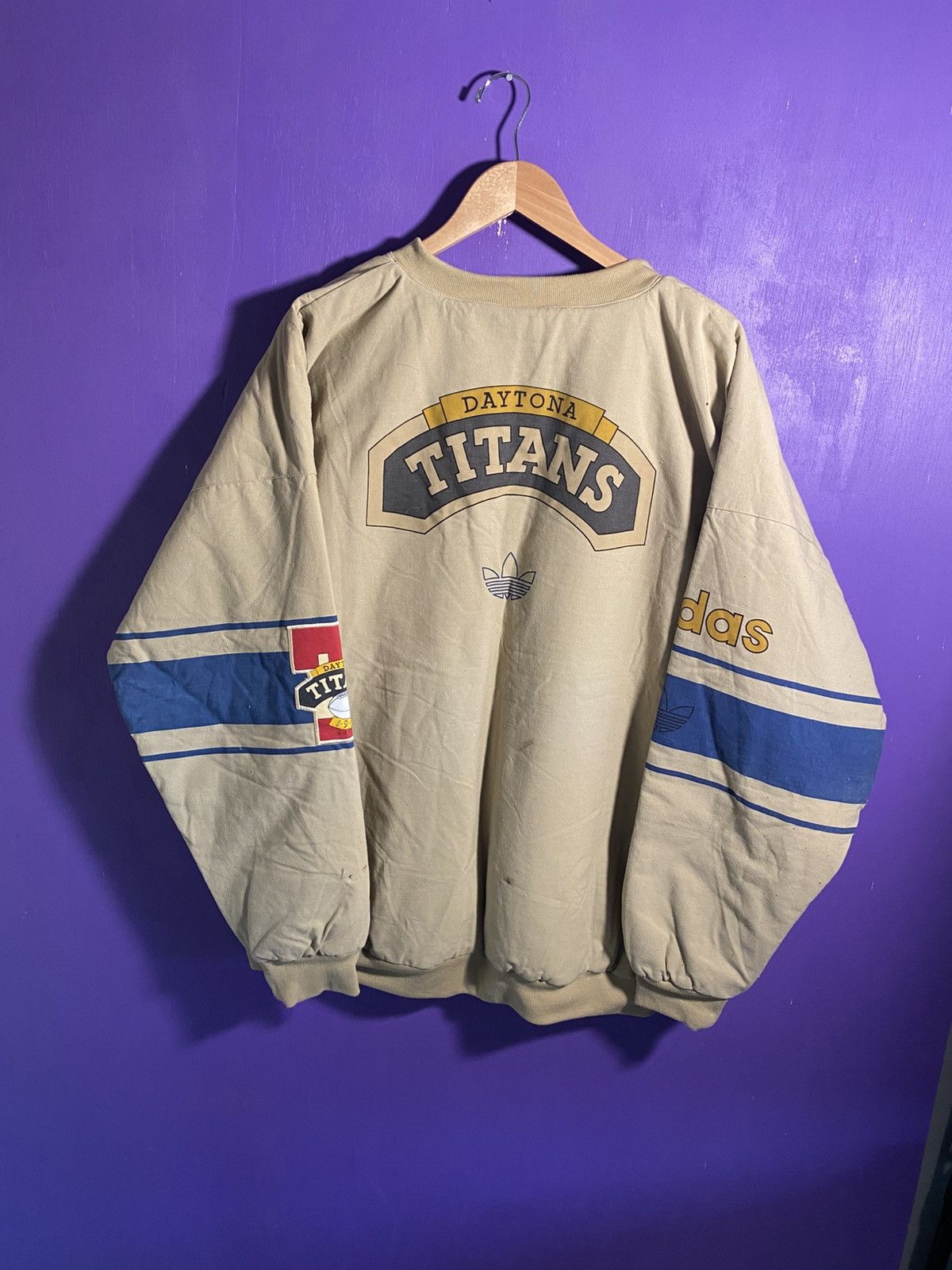 Adidas Vintage 80s Adidas Daytona titans football sweatshirt Size US XL / EU 56 / 4 - 2 Thumbnail