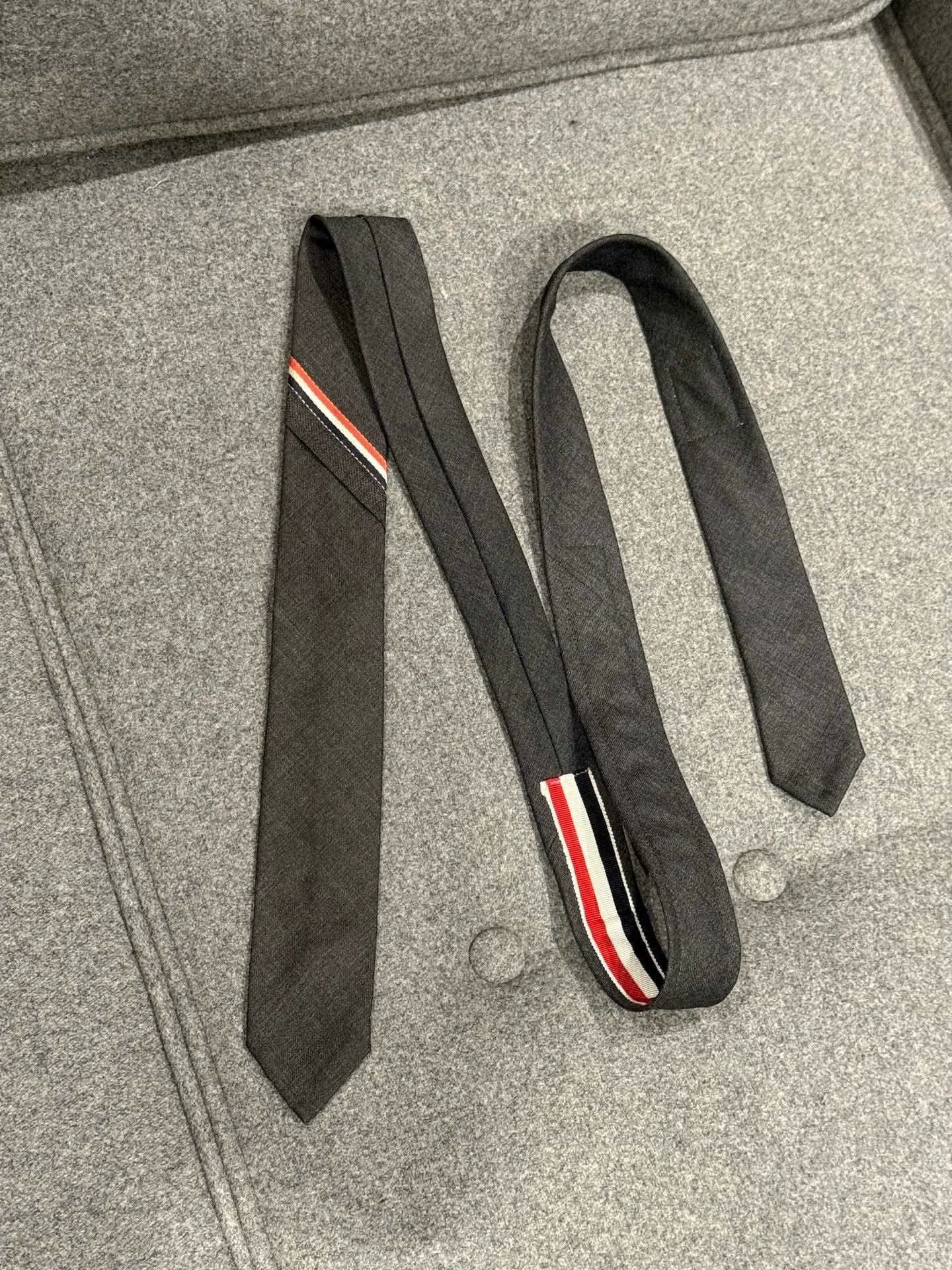 Thom Browne Thom Browne Classic Tricolor Tie Deep Gray 95 New Size ONE SIZE - 3 Thumbnail