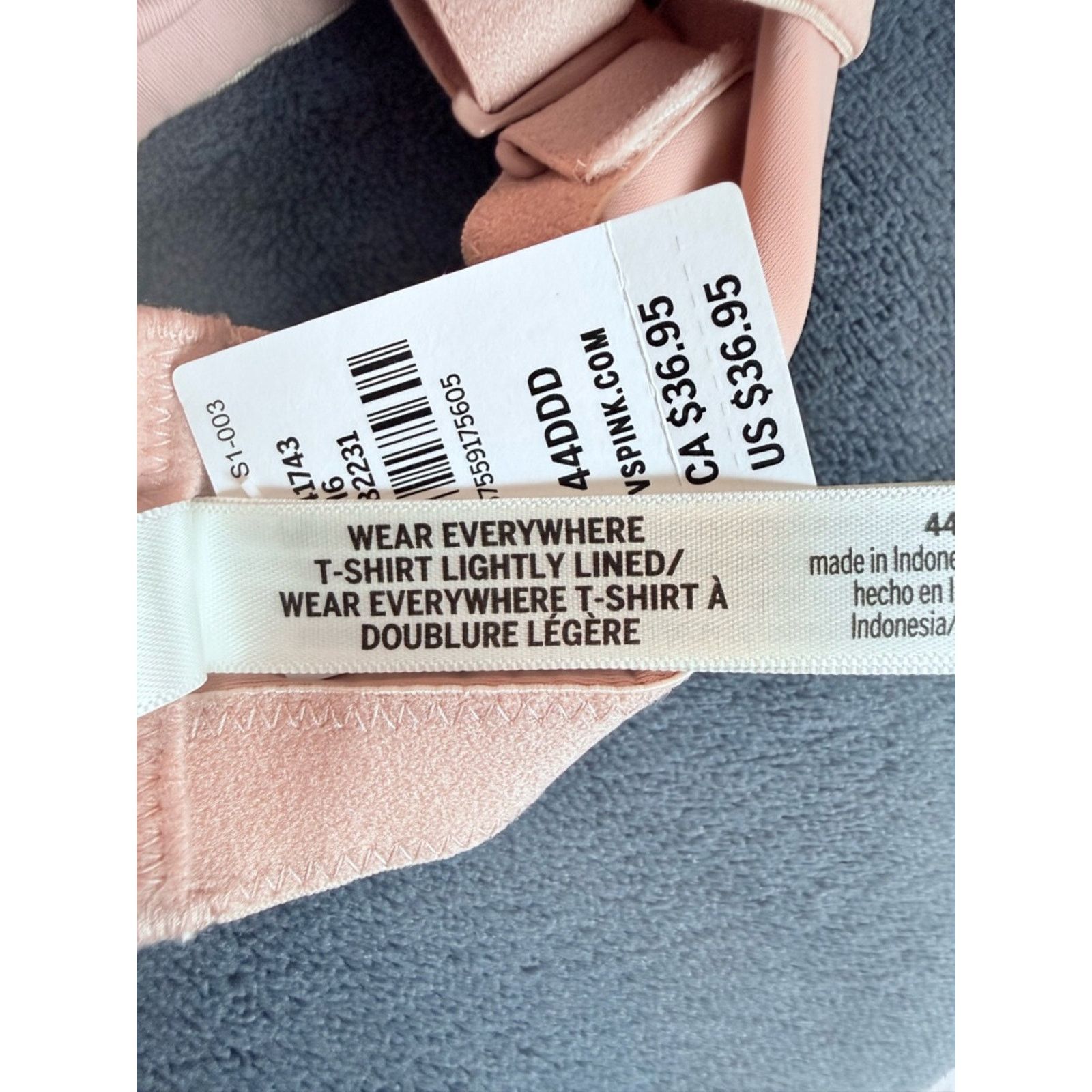 Pink VS PINK Light Pink Wear Everywhere T-Shirt Bra Size 44DDD Size ONE SIZE - 2 Thumbnail
