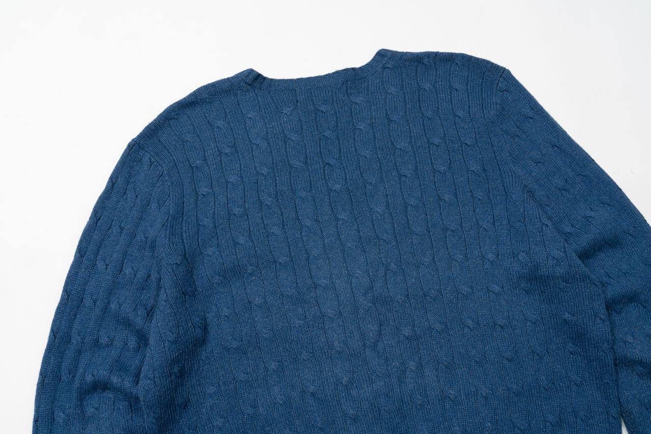 Polo Ralph Lauren 🔵 POLO RALPH LAUREN Vintage Tussah Silk Cable Knit Sweater Size US XL / EU 56 / 4 - 17 Thumbnail