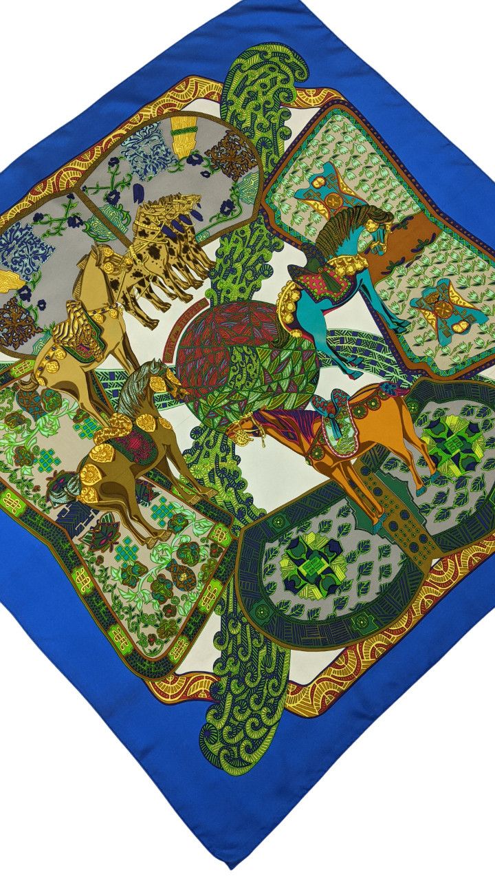 Hermes Hermes Art des Steppes by Annie Faivre Silk Scarf Size ONE SIZE - 2 Thumbnail