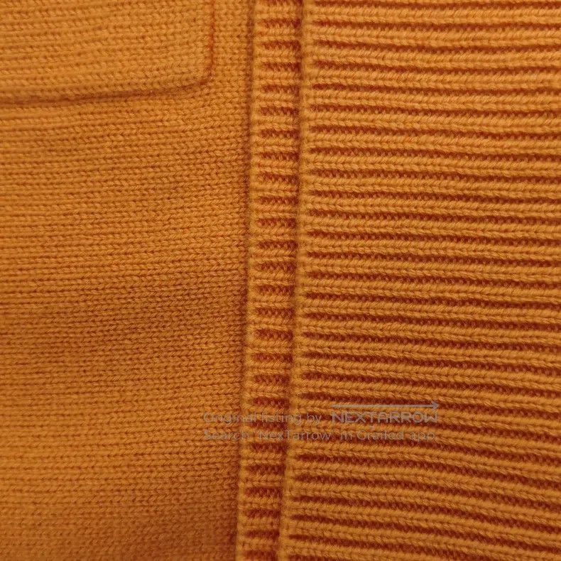 Hermes Hermes Orange Cashmere Knit Jacquard Short Sleeve Size XS / US 0-2 / IT 36-38 - 8 Thumbnail