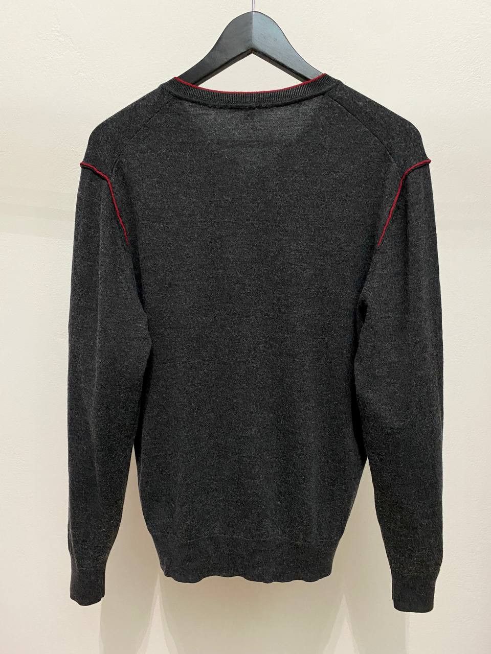 Gucci Gucci x Tom Ford Web Stripe Gray Wool V Neck Sweater Y2K Size US XL / EU 56 / 4 - 7 Thumbnail