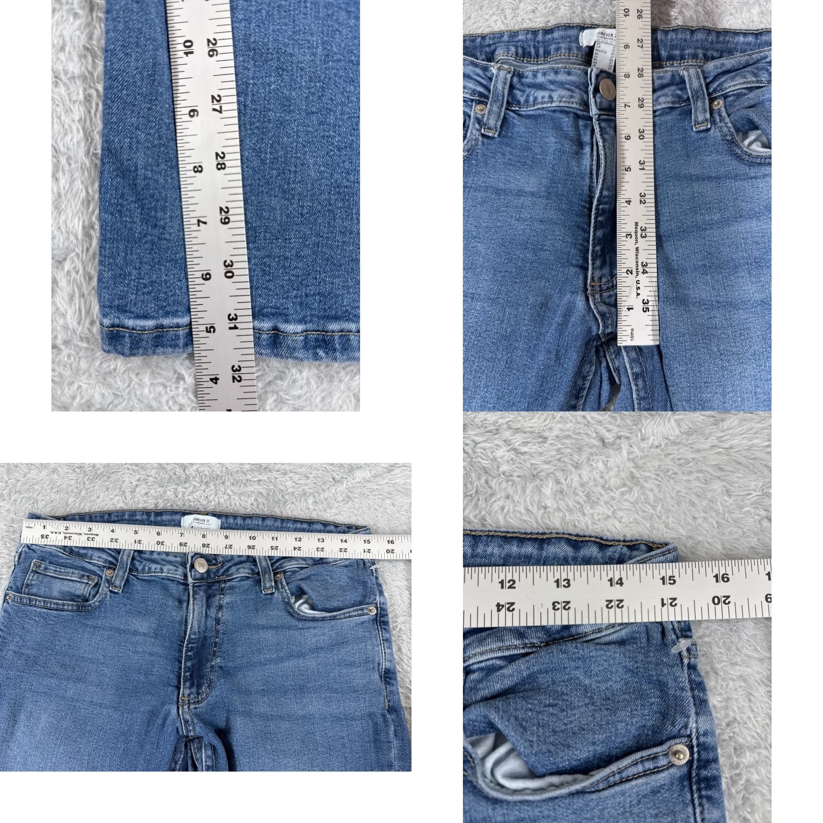 Forever 21 Forever 21 Blue Denim Jeans Women Bootcut Low Rise Cotton Blend Size 27 29x32 Size 27" / US 4 / IT 40 - 8 Thumbnail