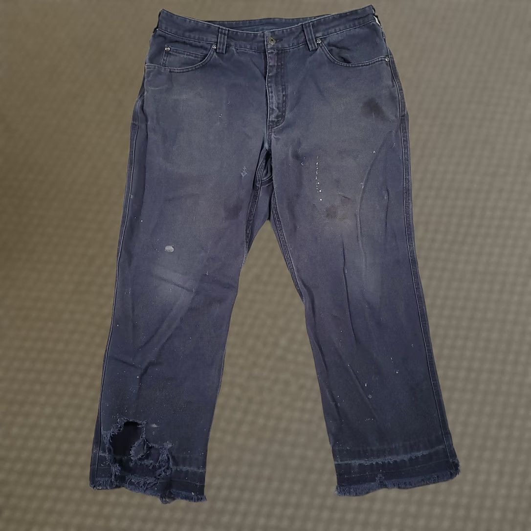 CO Duluth Trading Co Mens Pants Navy Canvas Torn Ripped Stained Flawed Grunge 38x30 Size US 38 / EU 54 - 1 Thumbnail