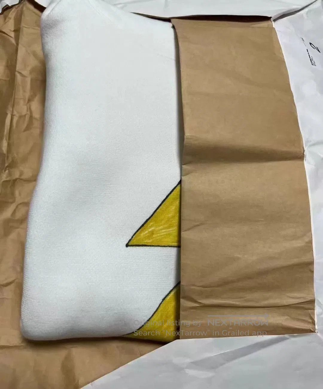 Visvim White Hoodie with Yellow Lightning Bolt and FREE Print. Size US M / EU 48-50 / 2 - 4 Thumbnail