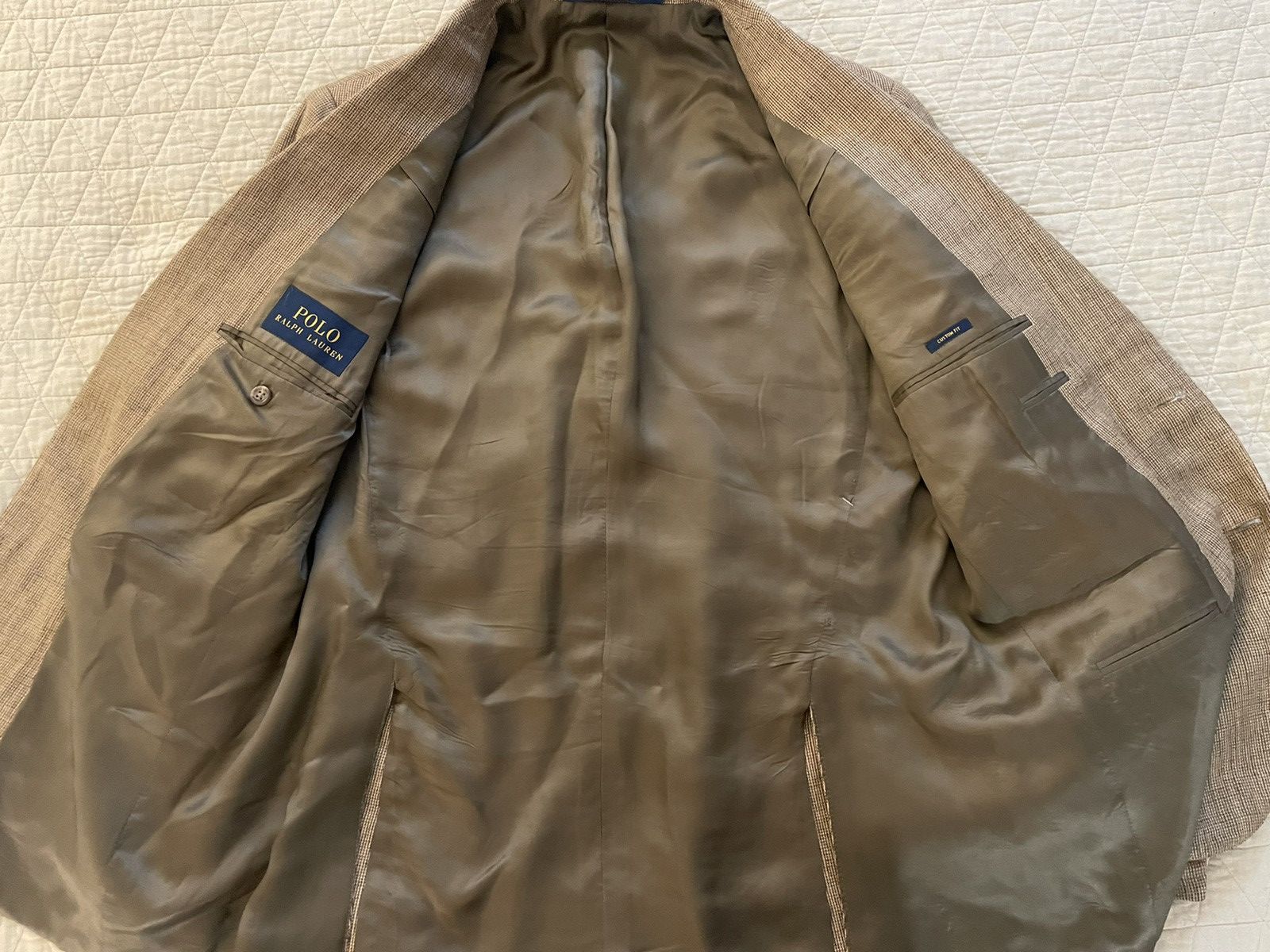 Polo Ralph Lauren Micro Checked Silk & Linen-Blend Tweed Jacket Size 42R - 9 Thumbnail