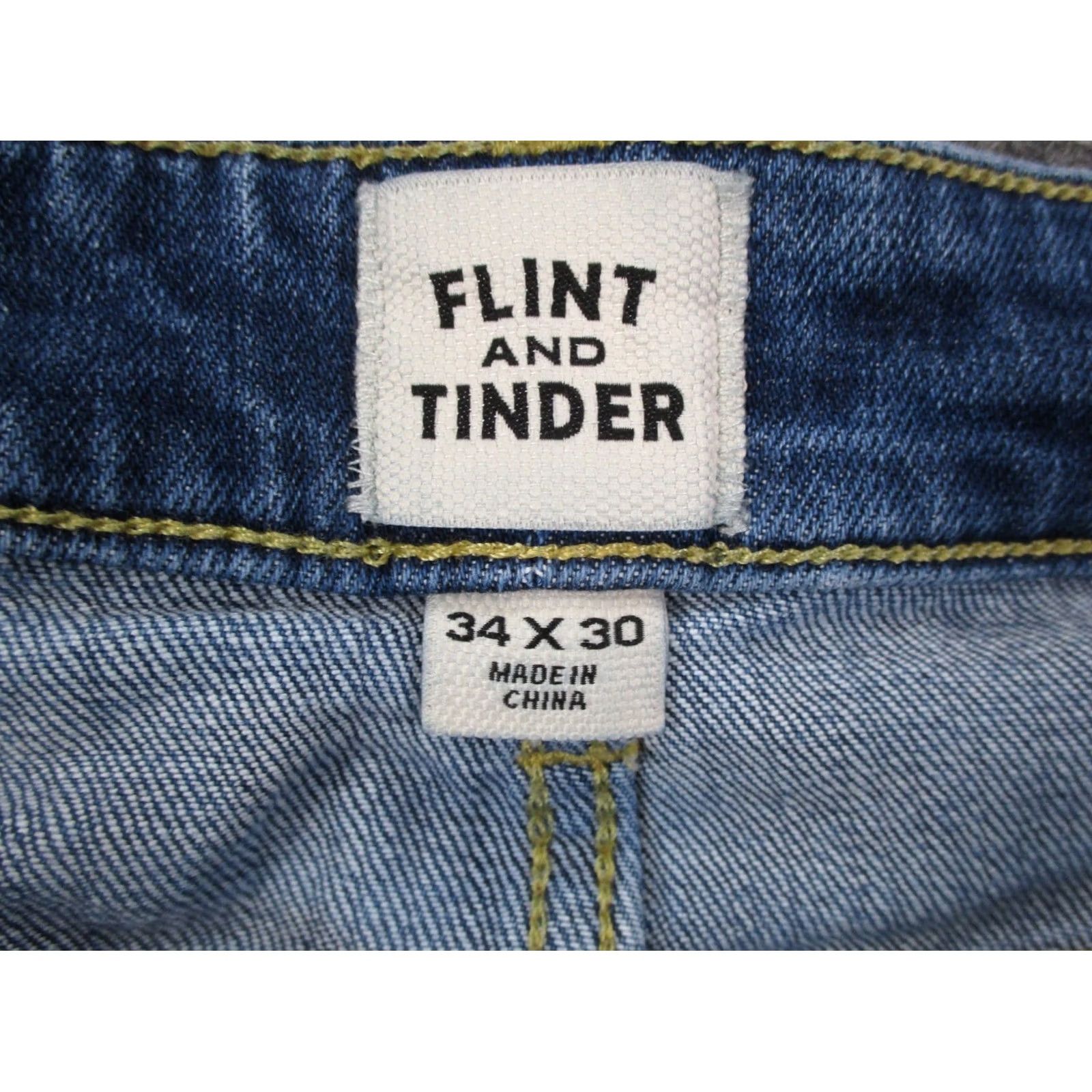 Flint And Tinder Flint and tinder Jeans Main Selling Point Denim Straight 5-Pocket Mens 34x30 Blue Slim Fit Regular Size US 33 - 7 Thumbnail