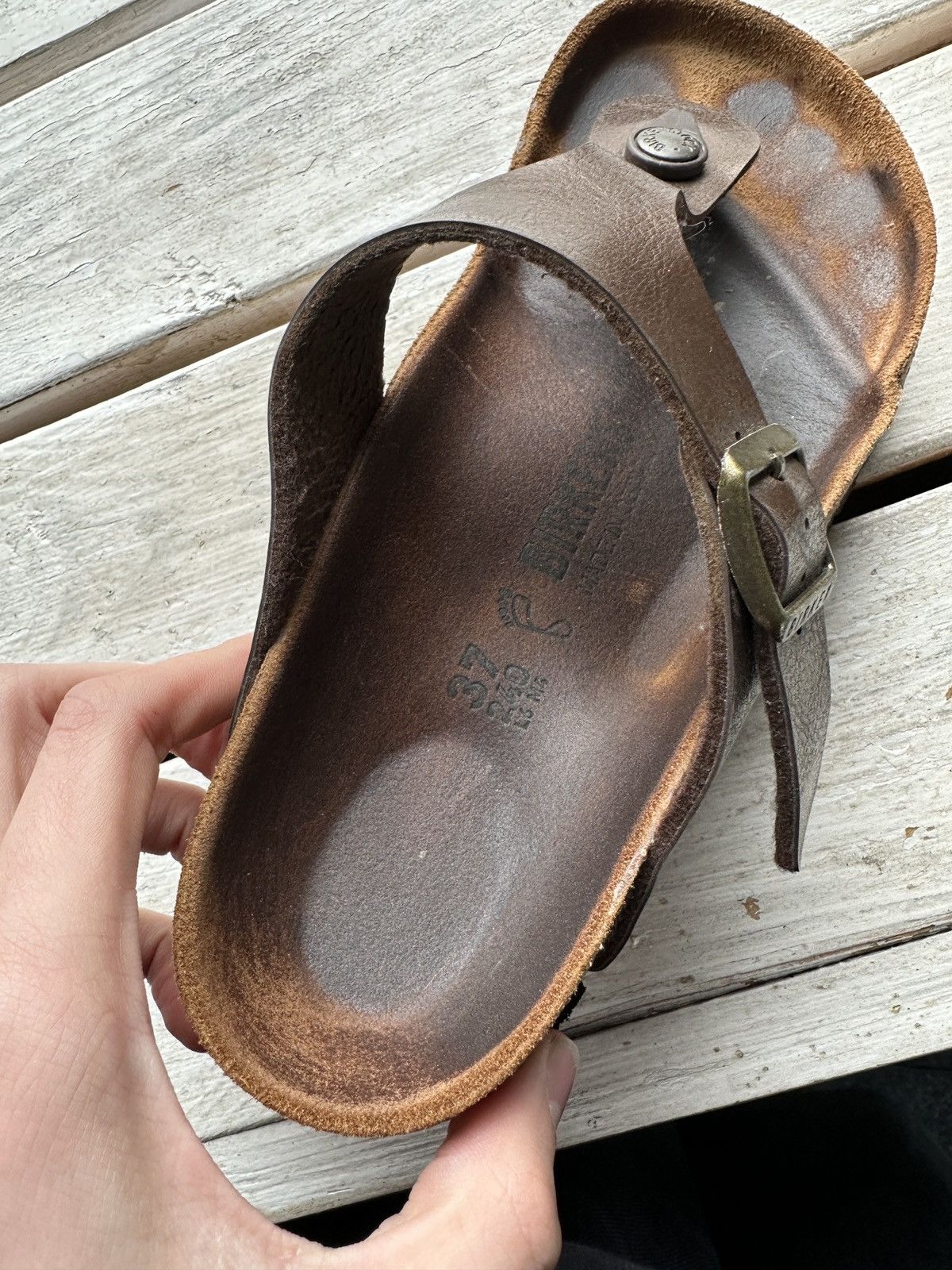 Birkenstock VNTG🚨 BIRKENSTOCK BROWN LUXURY Y2K RARE WOMEN SLIDES Size US 7 / IT 37 - 7 Thumbnail
