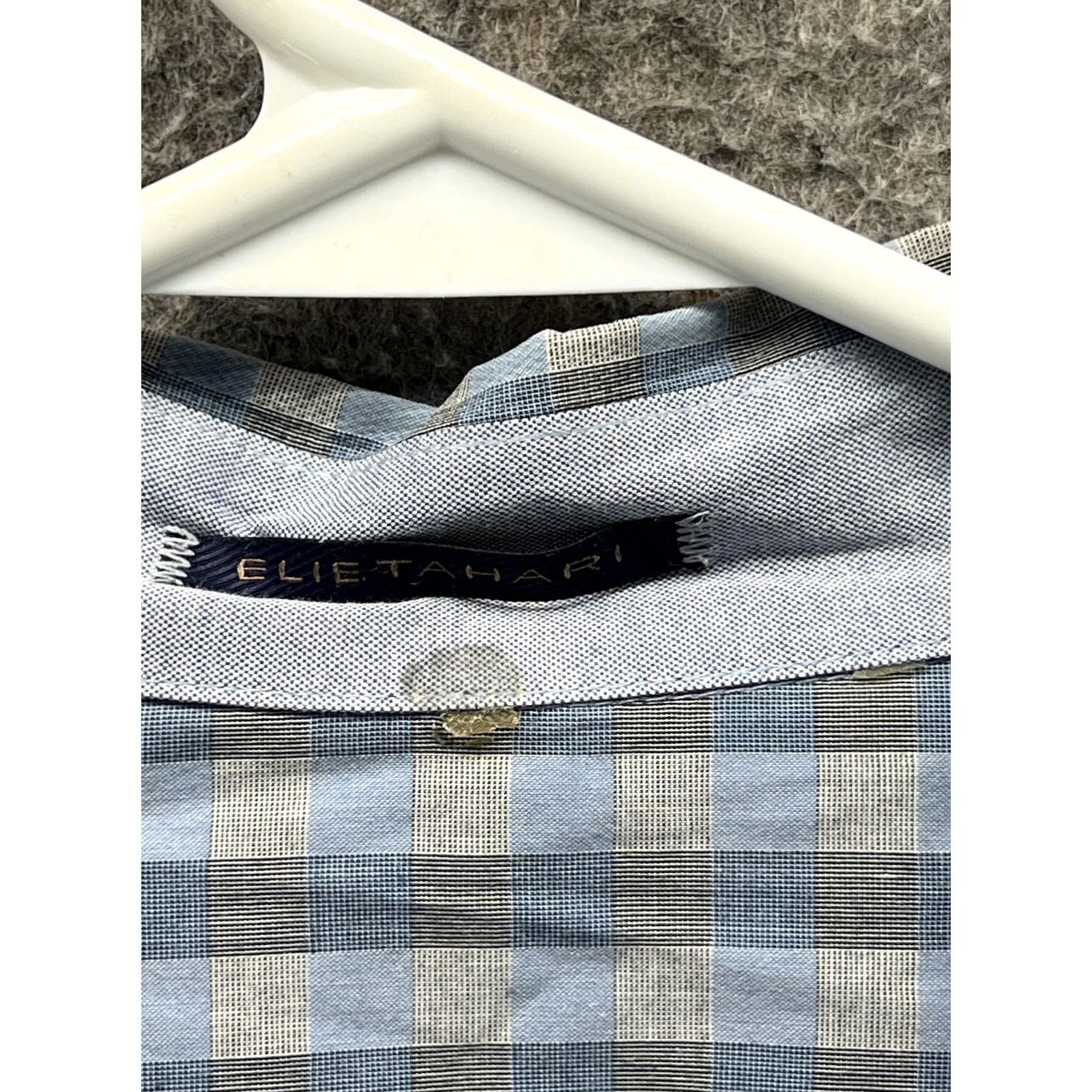 Elie Tahari Elie Tahari Shirt Womens XL / XXL Blue Check Button Front Long Sleeve Cotton Top Size XL / US 12-14 / IT 48-50 - 5 Thumbnail