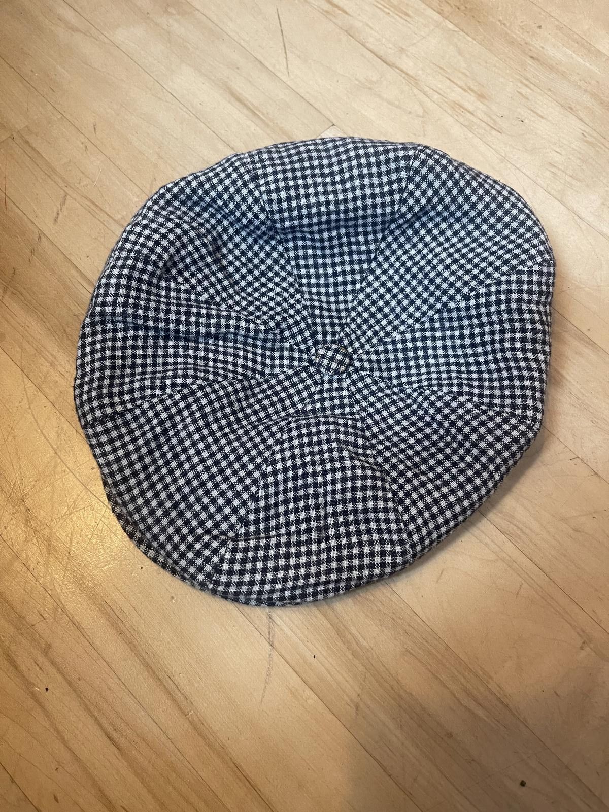 Barneys New York Barneys New York Linen Checkered Newsboy Hat Large Black Size ONE SIZE - 2 Thumbnail