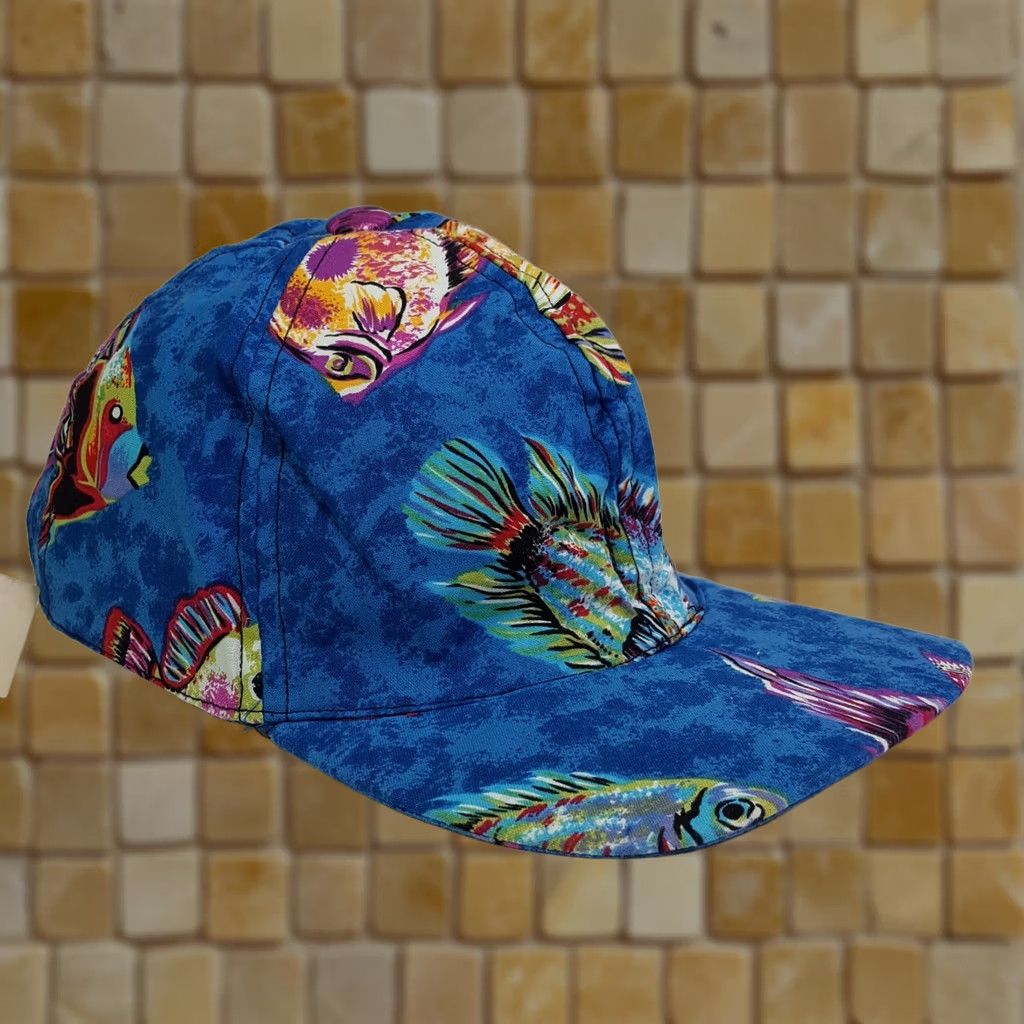 Vintage VINTAGE Infinity Chic Baseball Cap Hat Adjustable USA Made Blue 90s Tropical Fish Snapback Mens Hat Size ONE SIZE - 1 Thumbnail