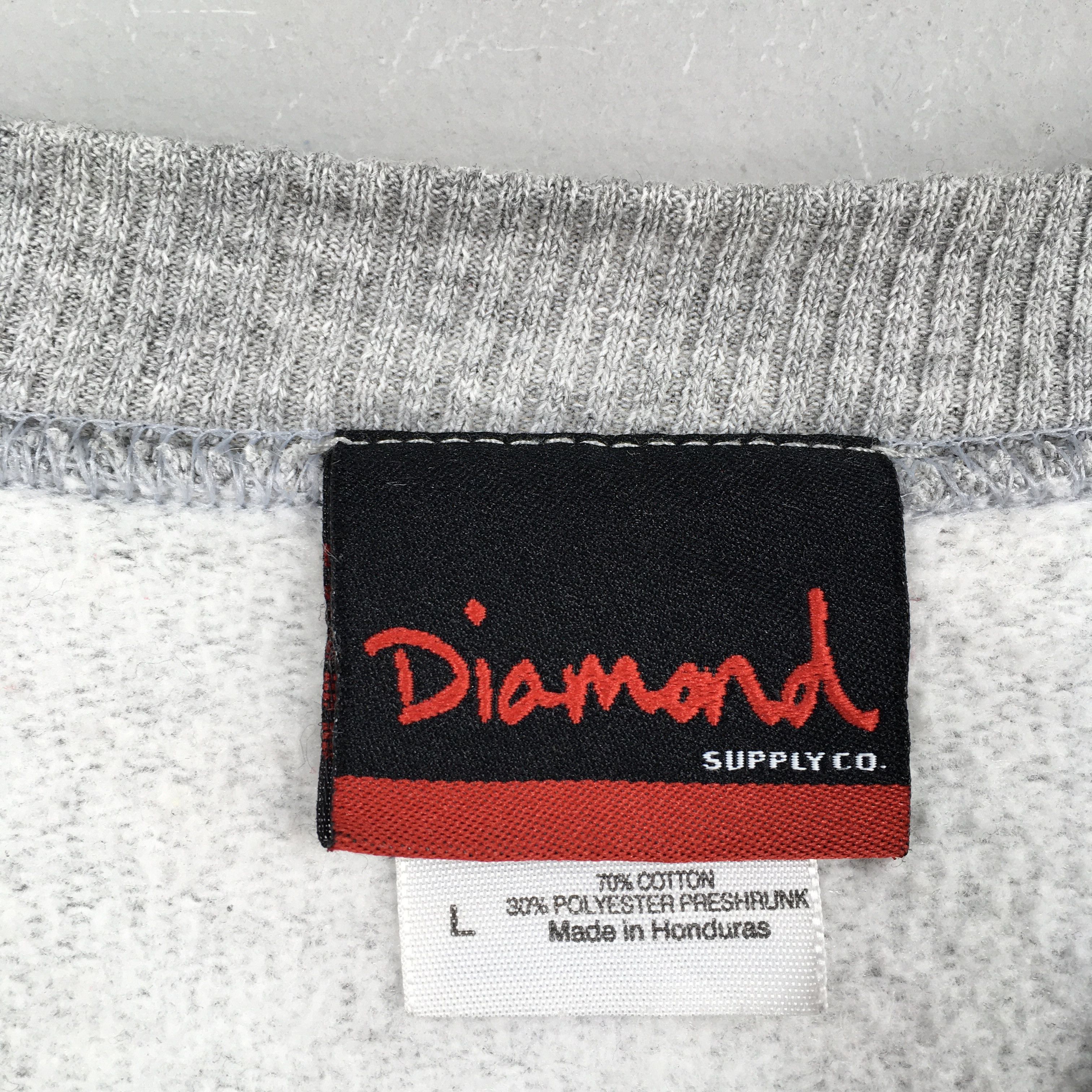 Diamond Supply Co. × Vintage Vintage Y2K Diamond Supply Co Gray Sweater Large Size US L / EU 52-54 / 3 - 6 Thumbnail