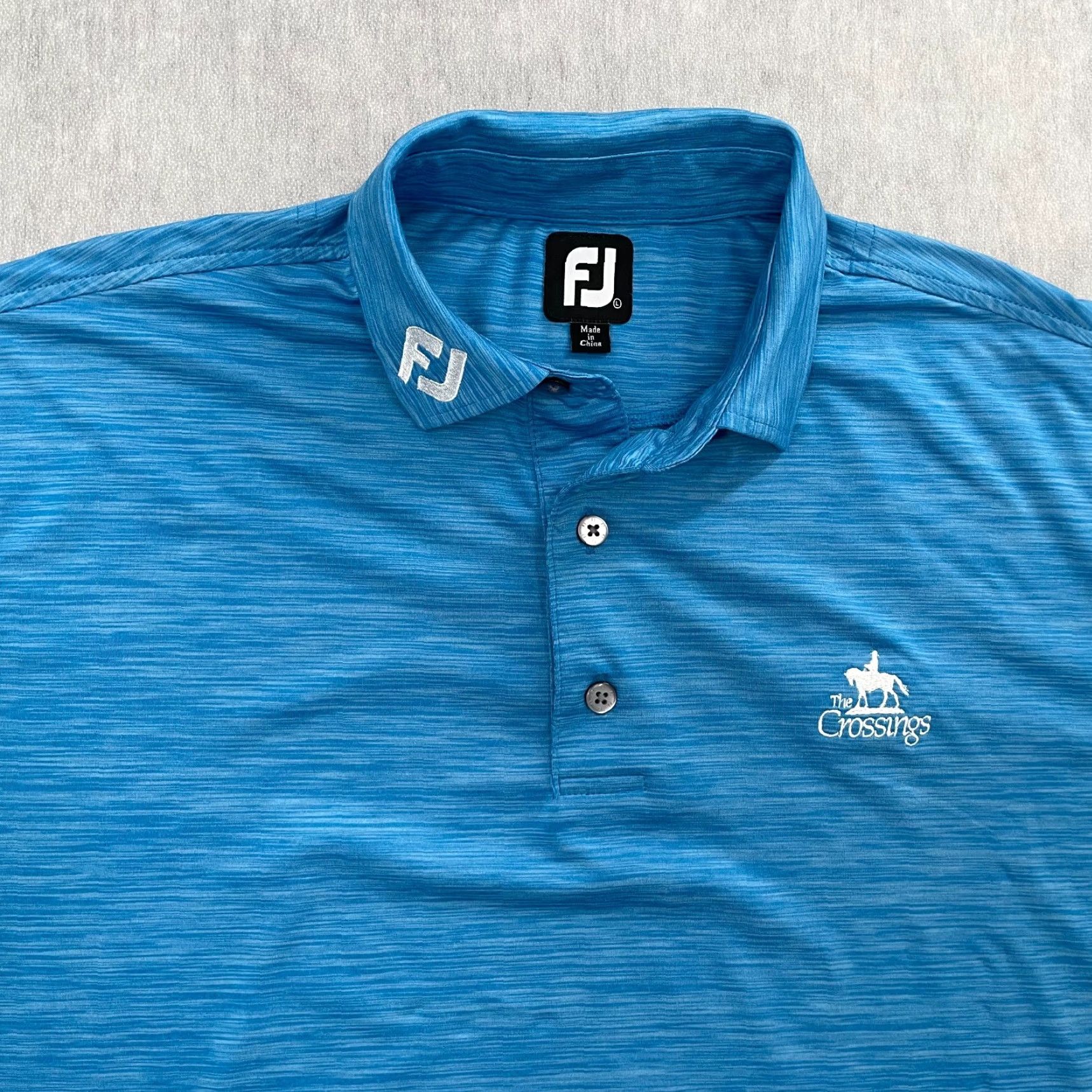 Footjoy FootJoy Polo Tour Issue Golf Mens Shirt Adult L Blue Short Sleeve Button Collared Embroidered Logo Classic Size US L / EU 52-54 / 3 - 3 Thumbnail