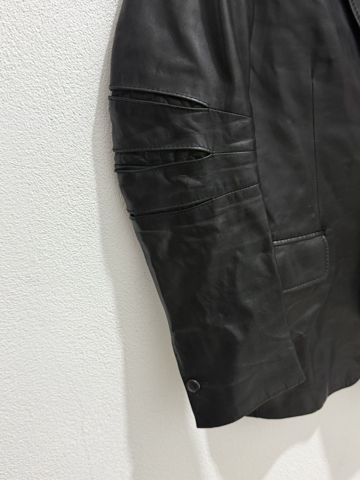 John Richmond John Richmond Rock-Gothic Leather Blazer with Pleated Sleeve Size US M / EU 48-50 / 2 - 3 Thumbnail