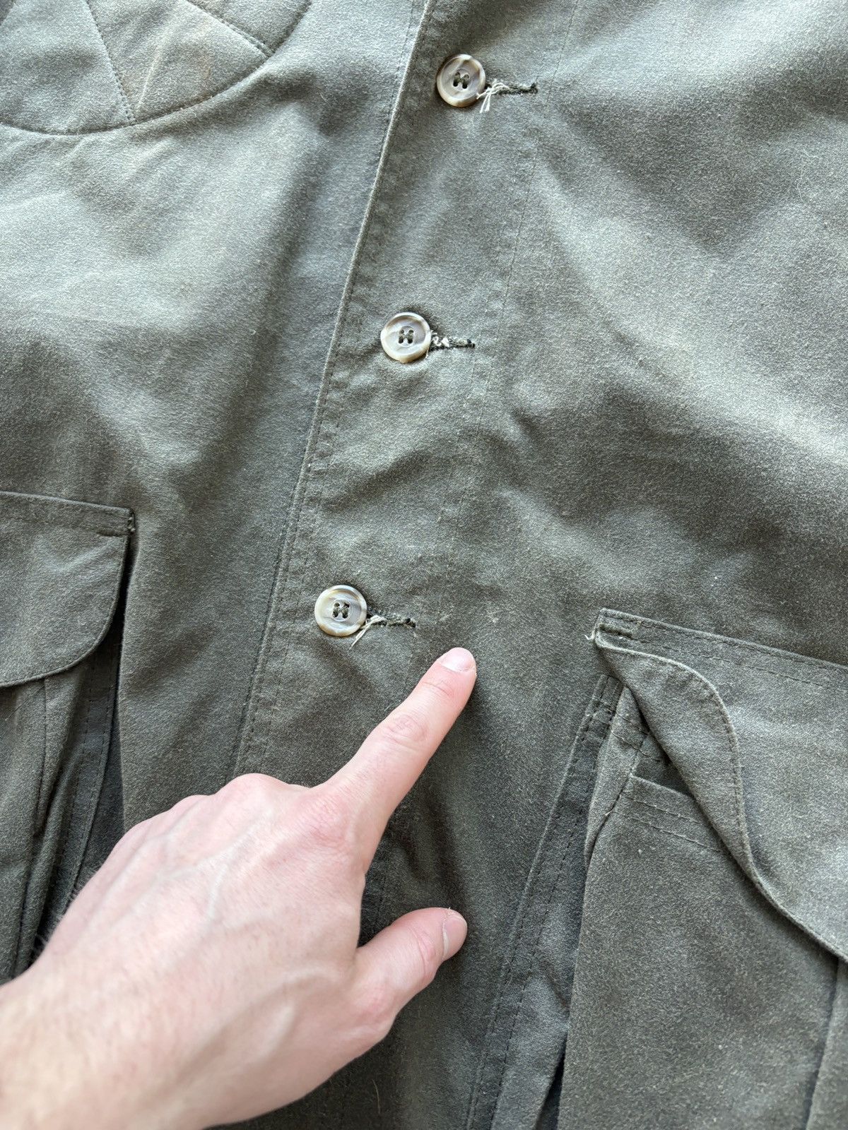 Filson Vintage 90s Filson Waxed Tin Cloth Hunting Jacket Style 422 Size US L / EU 52-54 / 3 - 7 Thumbnail