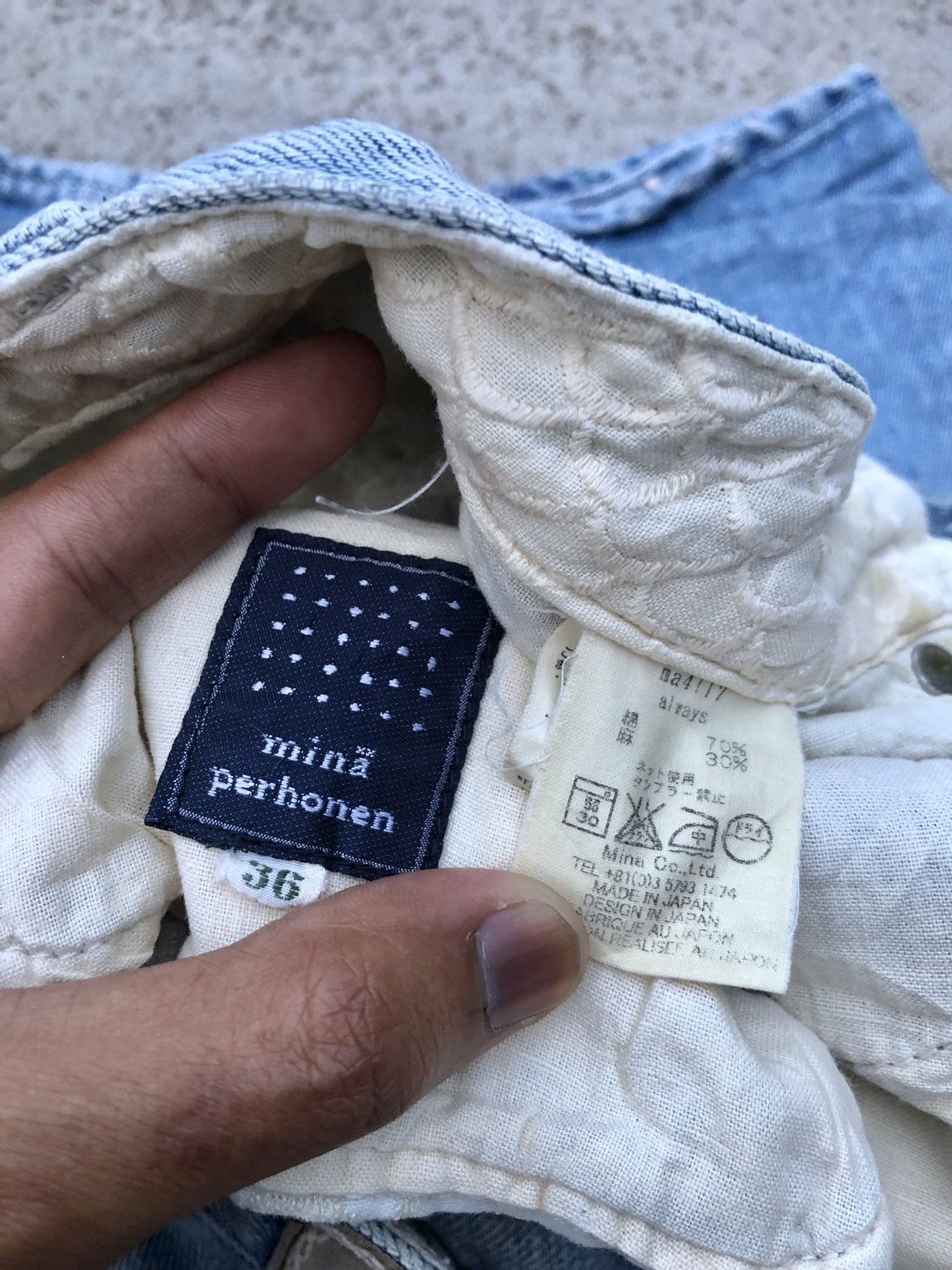 Japanese Brand × mina perhonen SELVEDGE DISTRESSED DENIM PANT Size US 29 - 3 Thumbnail