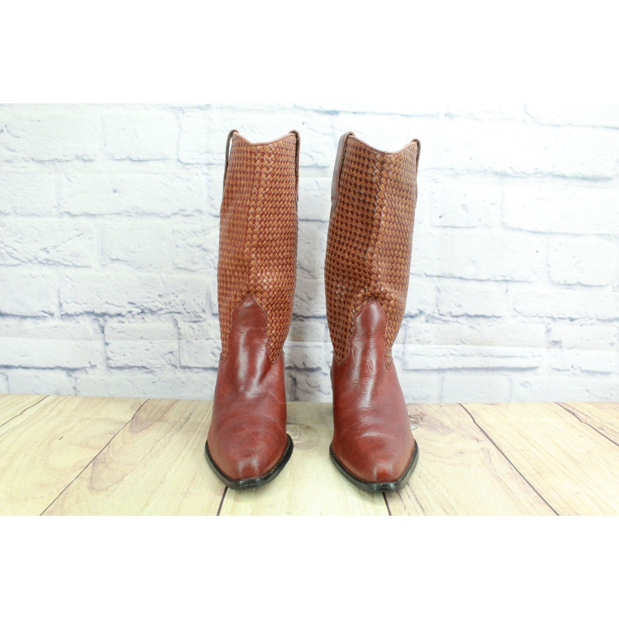 L.L. Bean Vintage LL Bean Dingo Brown Western Pull-On Boots Size US 6 / IT 36 - 4 Thumbnail