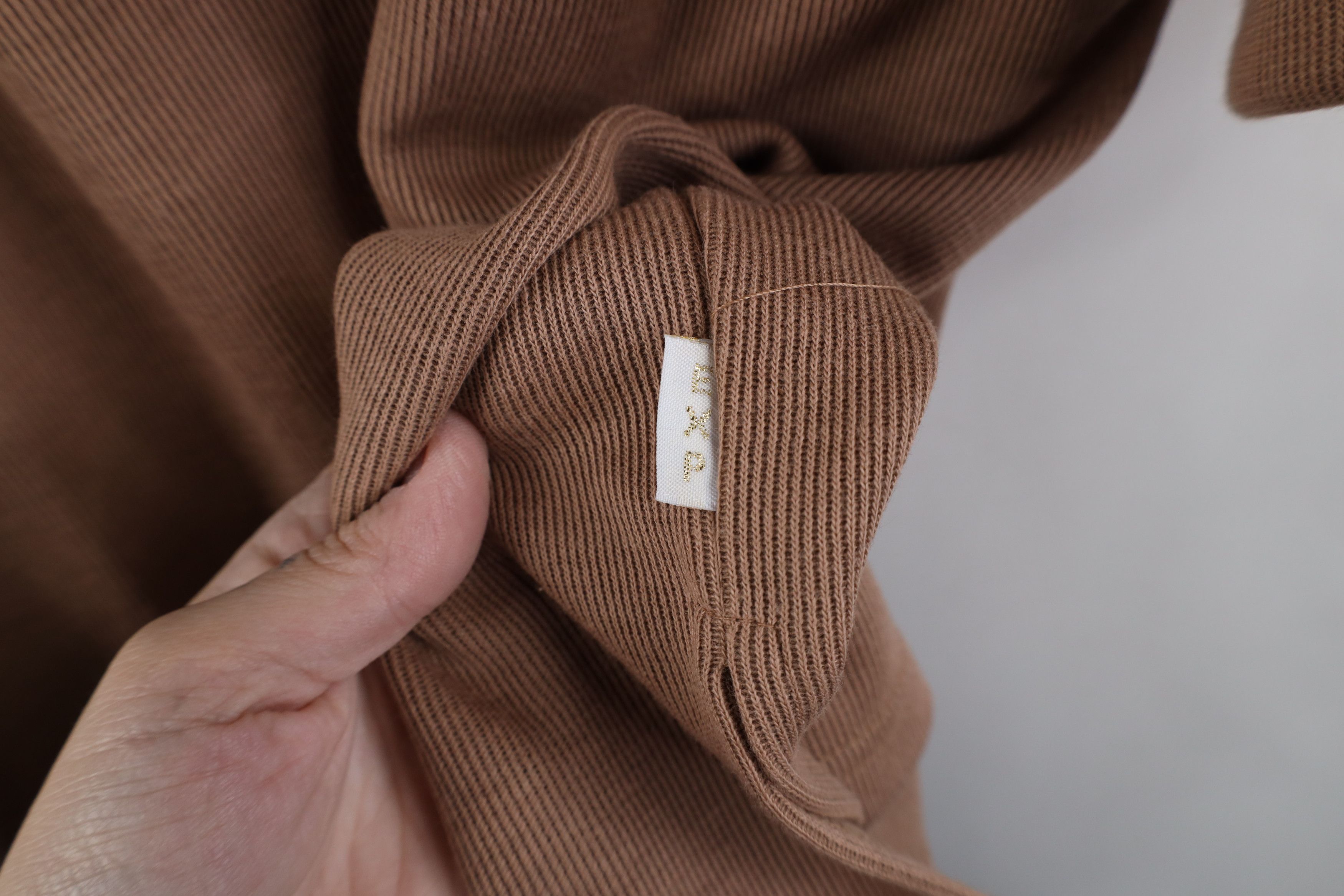 Express × Vintage Vintage 90s Express Baggy Thermal Ribbed Knit T-Shirt Brown Size L / US 10 / IT 46 - 7 Thumbnail